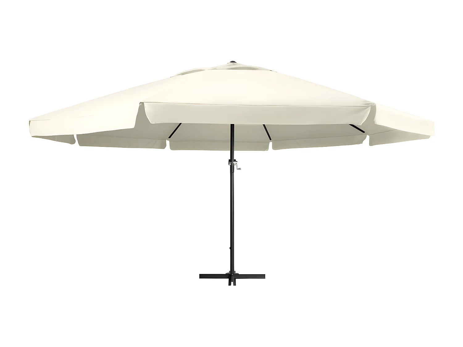 Parasol d'extérieur avec mât en aluminium 600 cm Blanc sable