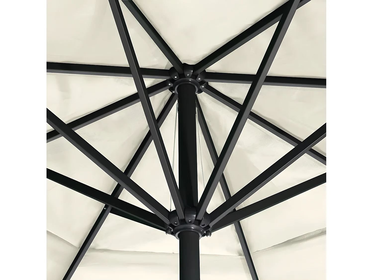 Parasol d'extérieur avec mât en aluminium 600 cm Blanc sable