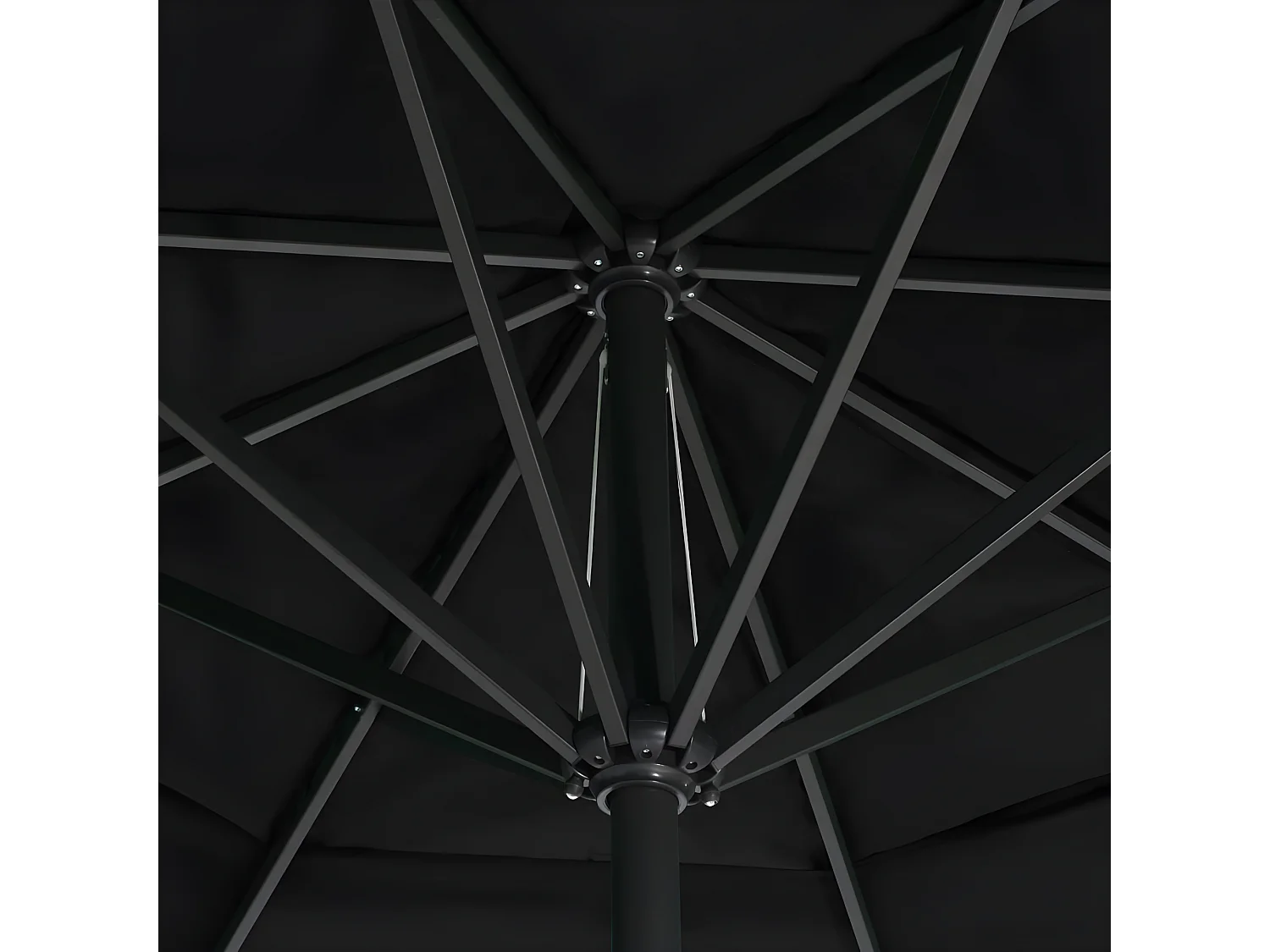 Guarda-sol de exterior c/ mastro alumínio 600 cm preto