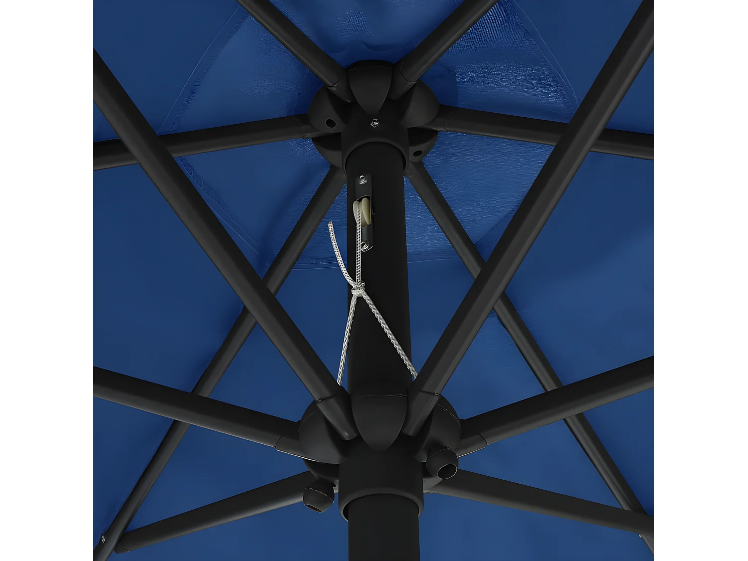 Parasol d'extérieur et mât en aluminium 270x246 cm Bleu azuré