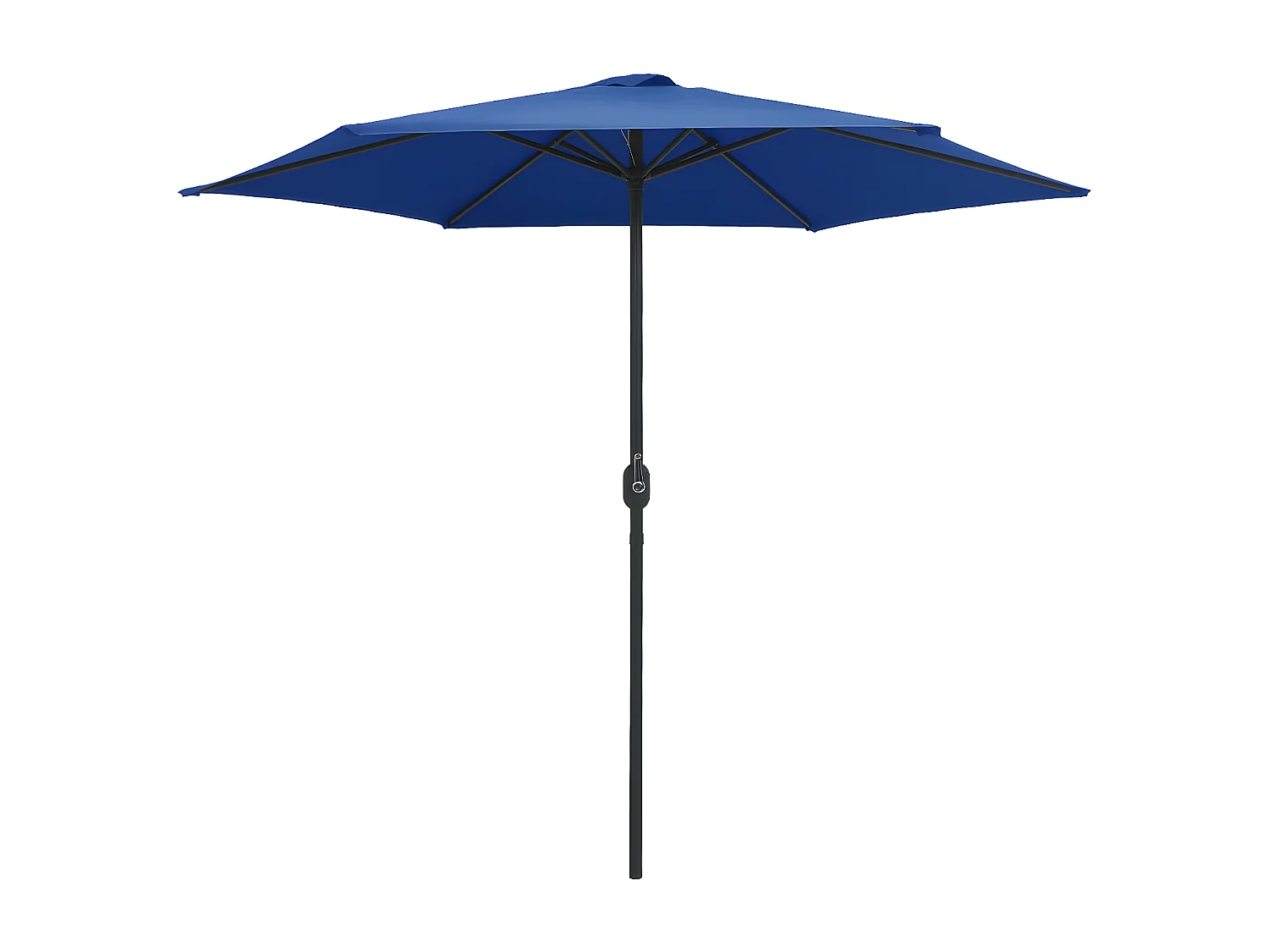 Parasol d'extérieur et mât en aluminium 270x246 cm Bleu azuré