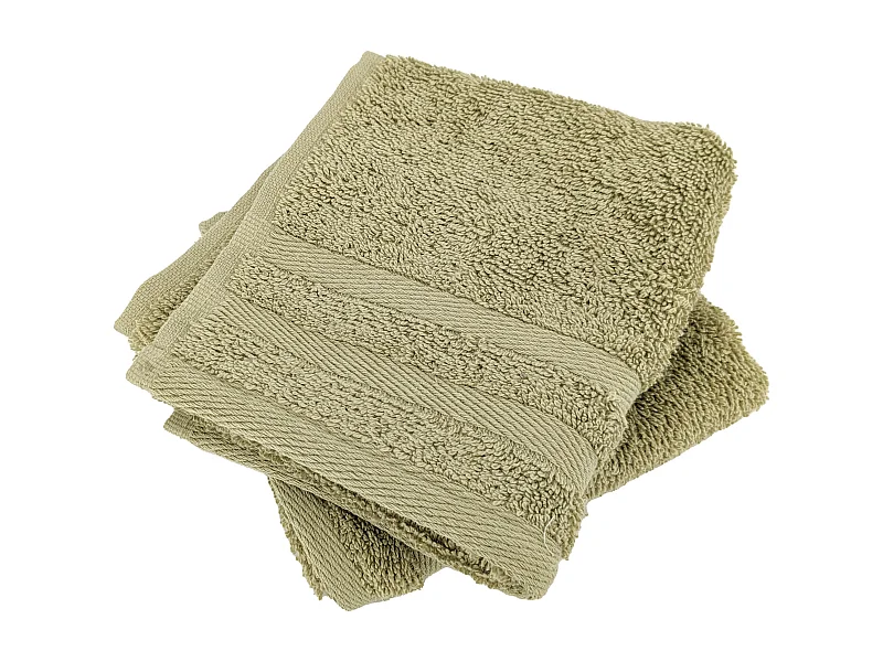 Lot de 2 serviettes invité 33x50 cm EFFICIENCE PURE vert Olive