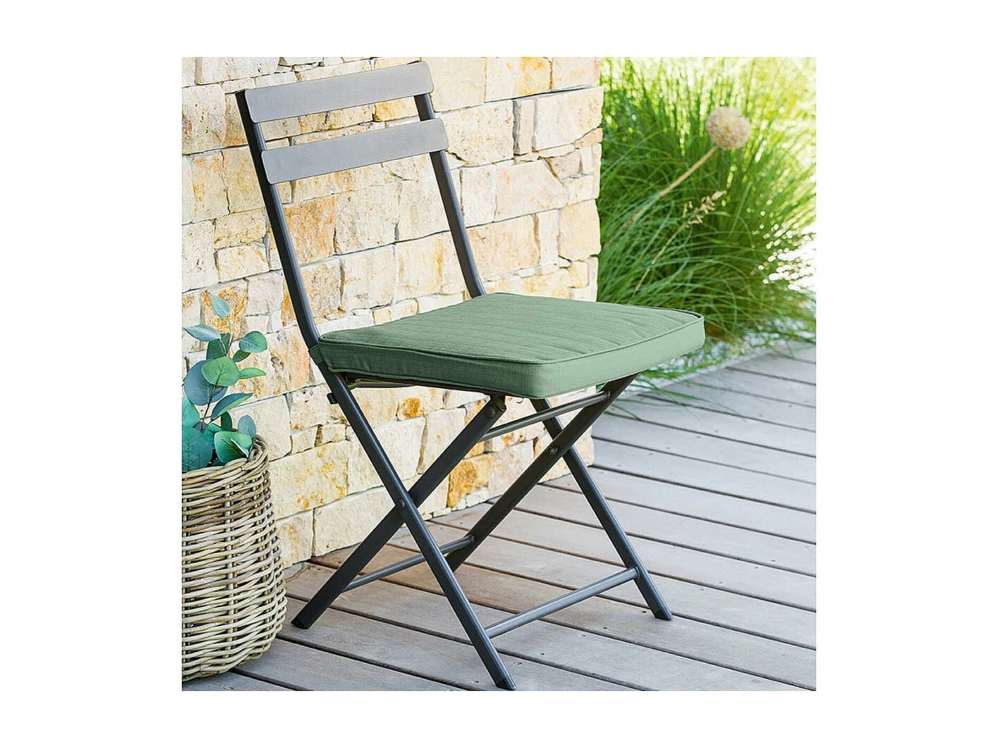 Galette de chaise de jardin Olive - 40 x 40 cm - Hespéride