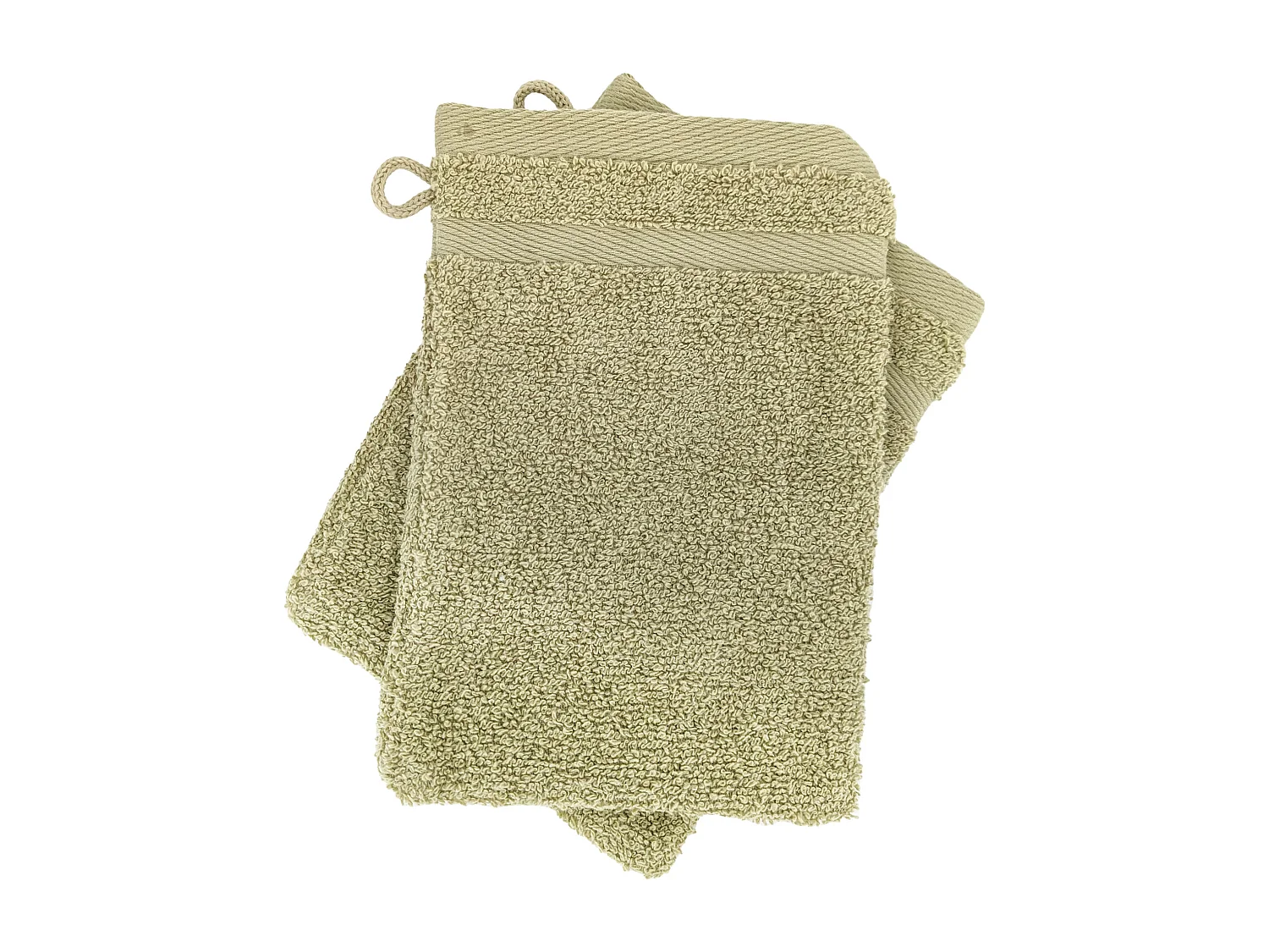 Lot de 2 gants de toilette 16x21 cm EFFICIENCE PURE vert Olive