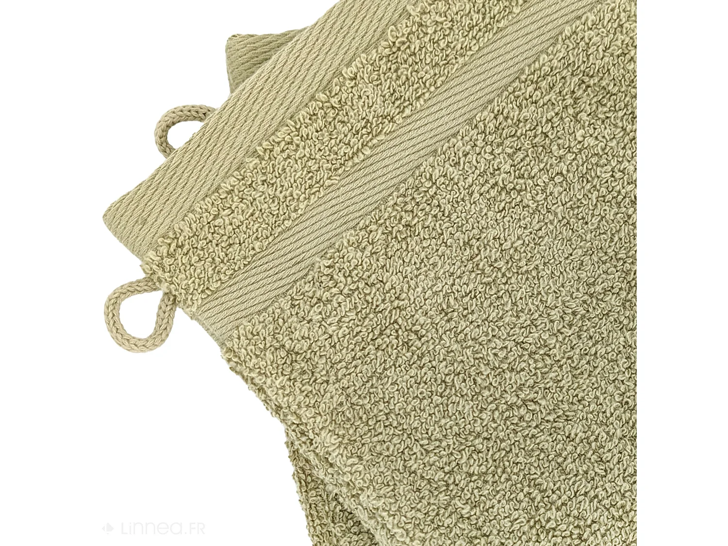 Lot de 2 gants de toilette 16x21 cm EFFICIENCE PURE vert Olive