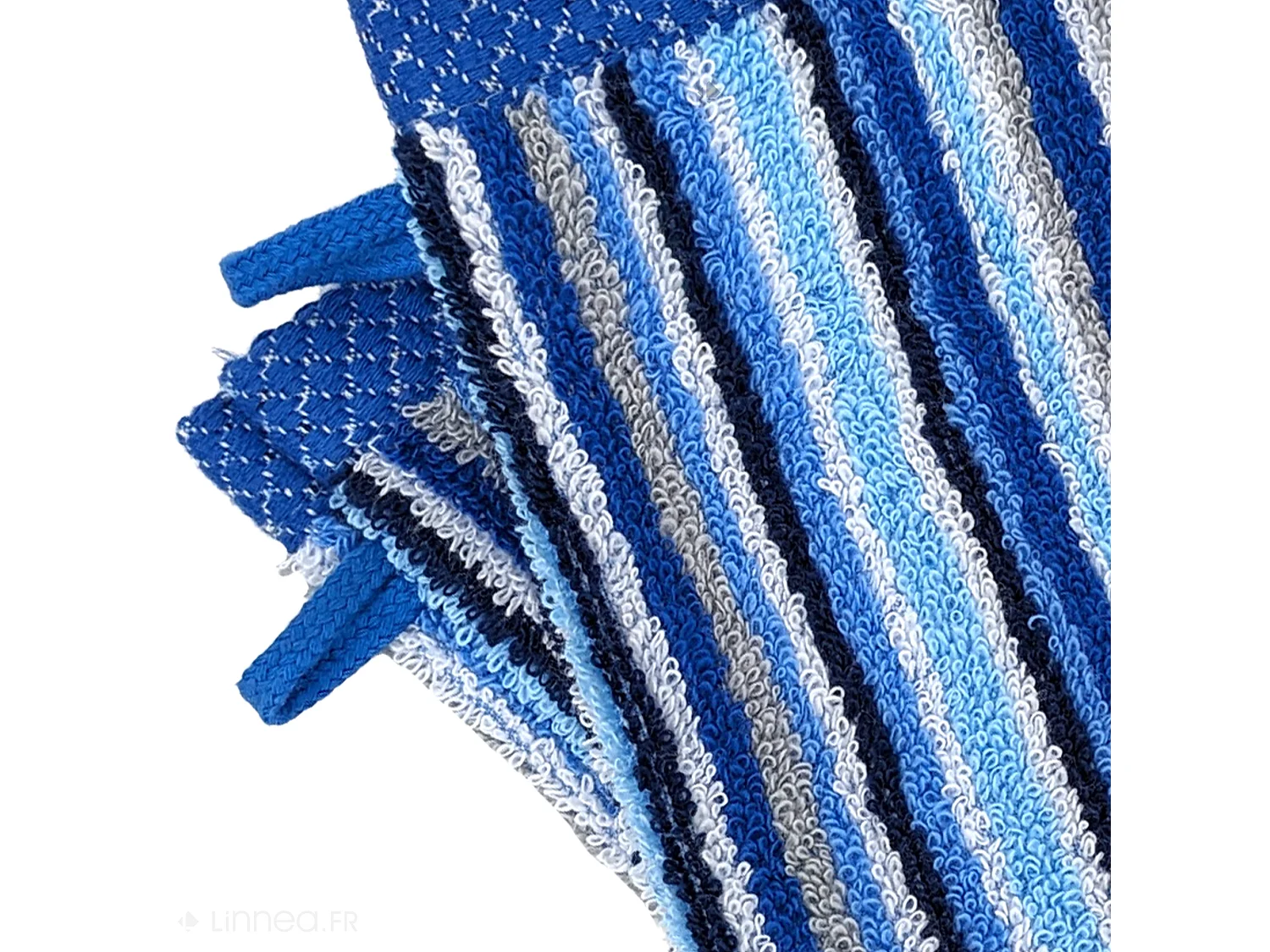 Lot de 2 gants de toilette coton 500 g/m2 PURE STRIPES II bleu