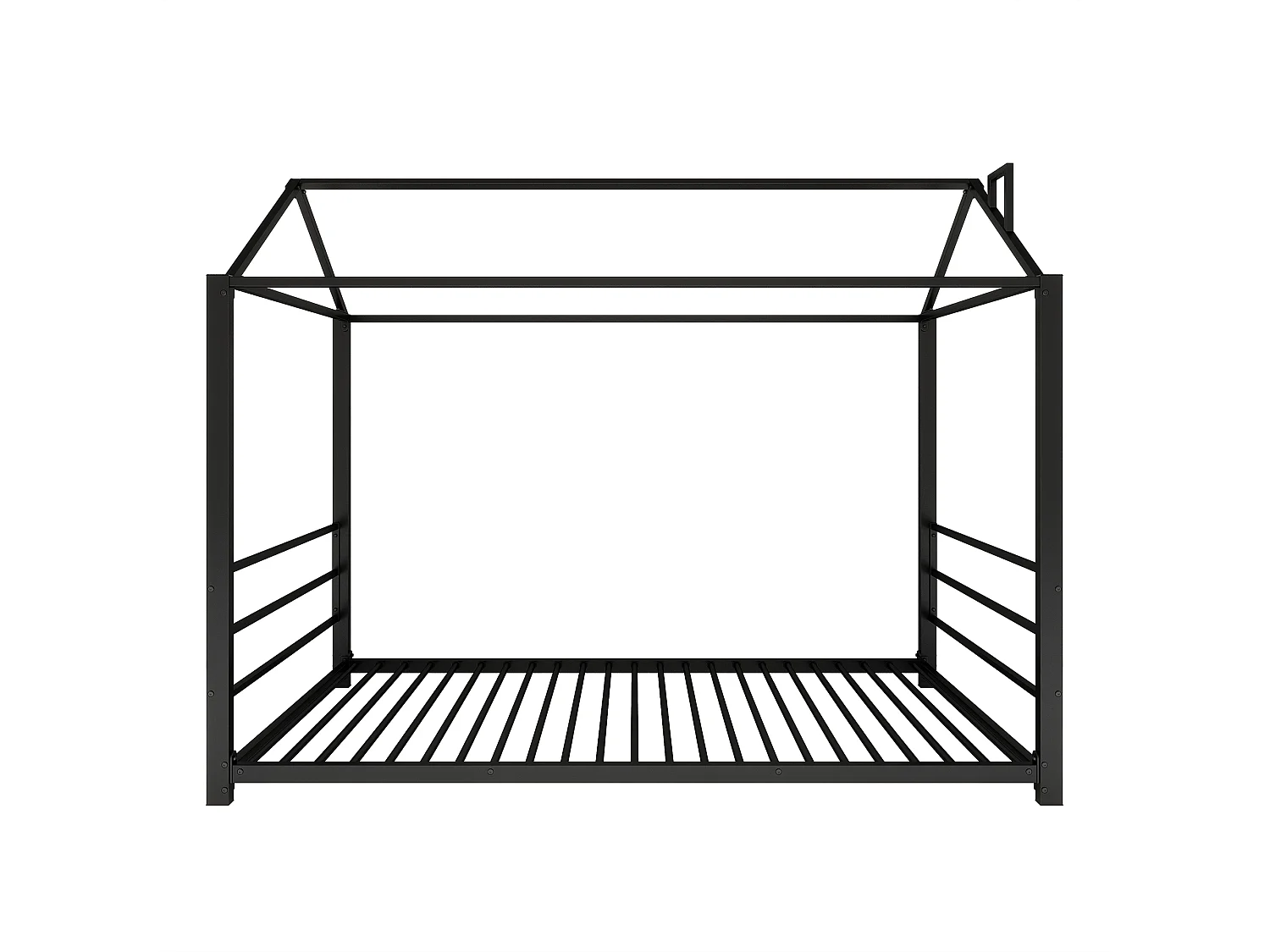 90 * 200 Kinderbett, Familienmodell Kinderbett, Eisenbett, Einzelbett, Flache Form, Schwarz