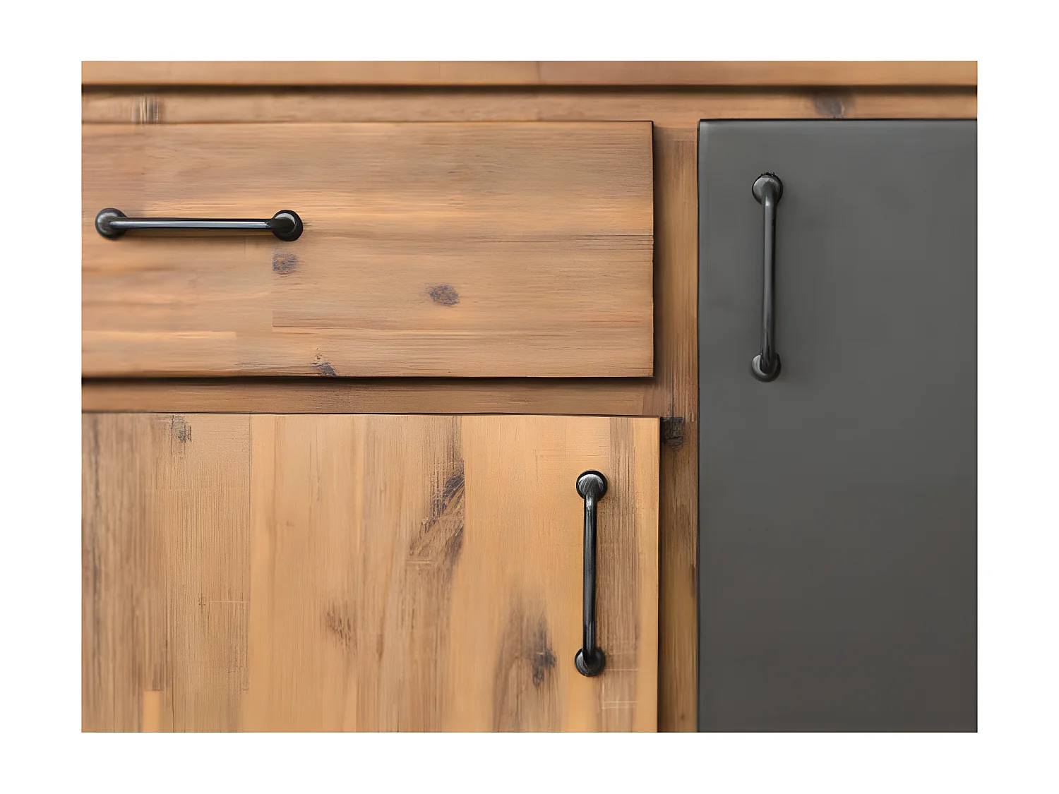 Kiko buffet acacia et métal 1 tiroir 2 portes