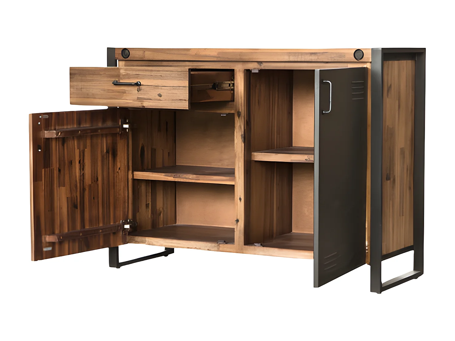 Kiko buffet acacia et métal 1 tiroir 2 portes