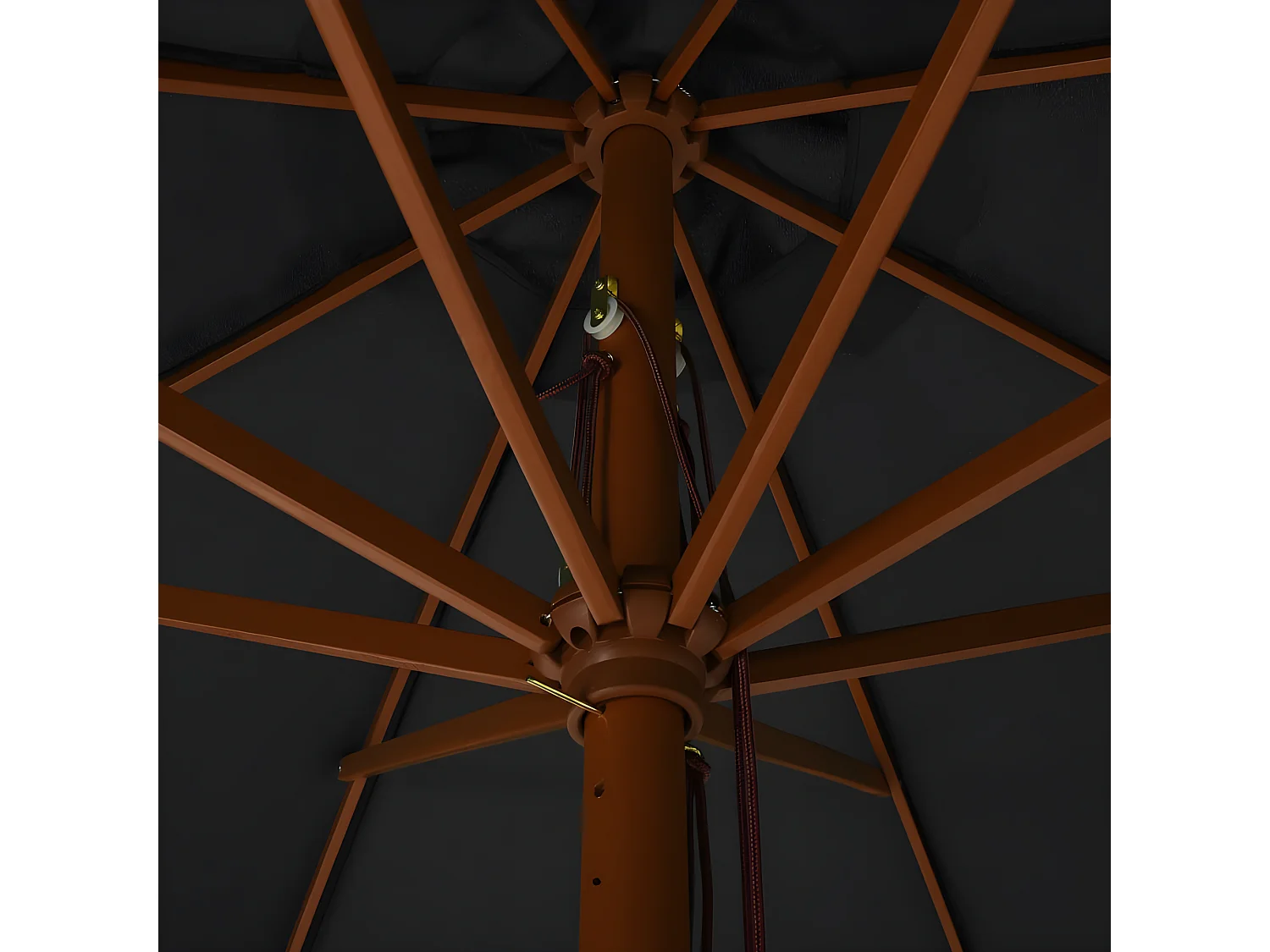 Sombrilla de jardín con palo de madera gris antracita 330 cm