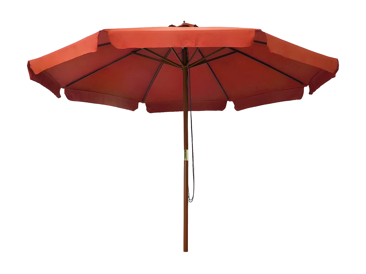 Parasol avec mât en bois 330 cm Terre cuite