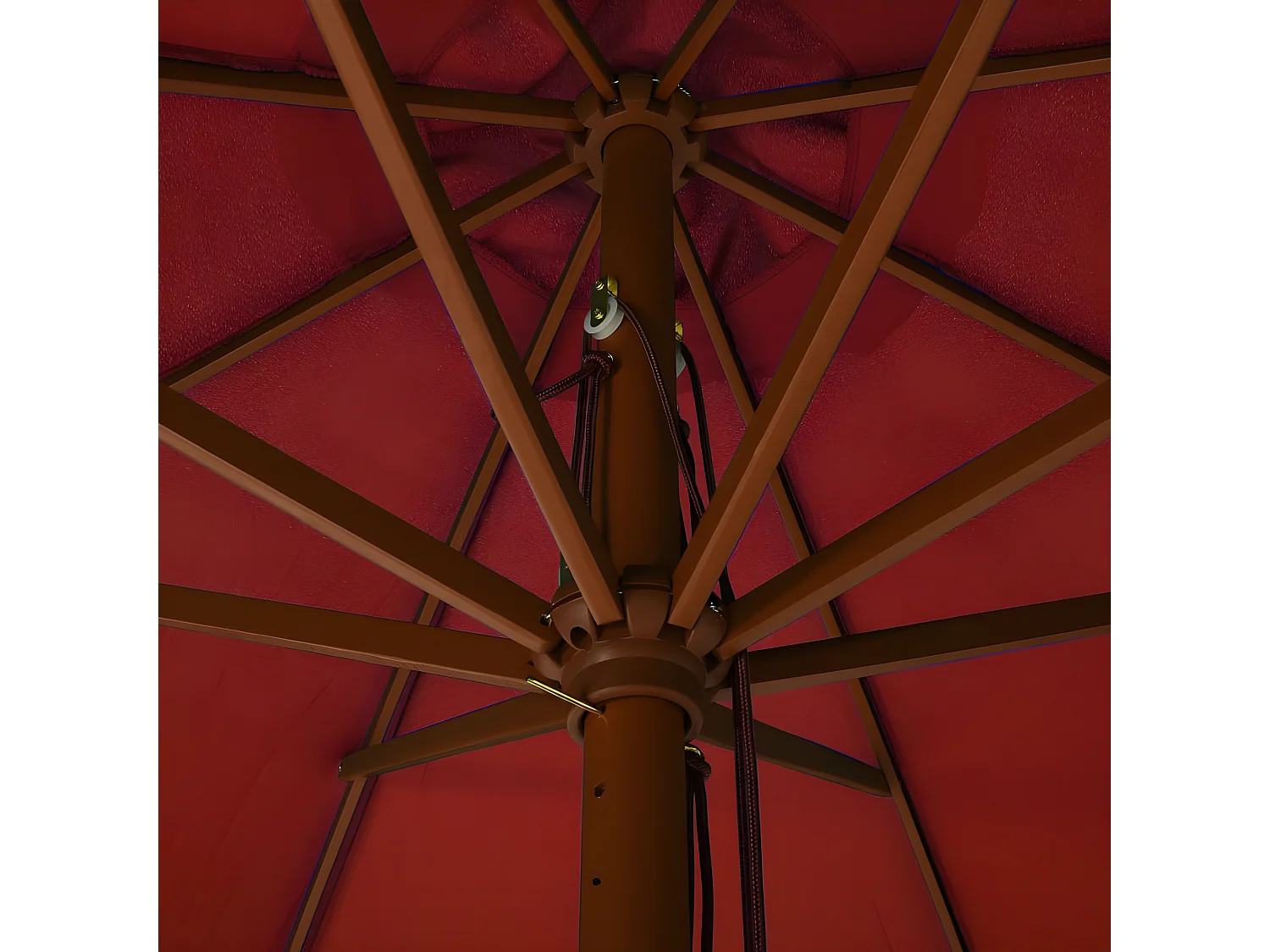 Parasol avec mât en bois 330 cm Terre cuite