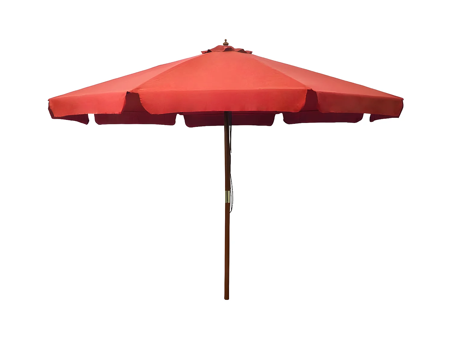 Parasol avec mât en bois 330 cm Terre cuite