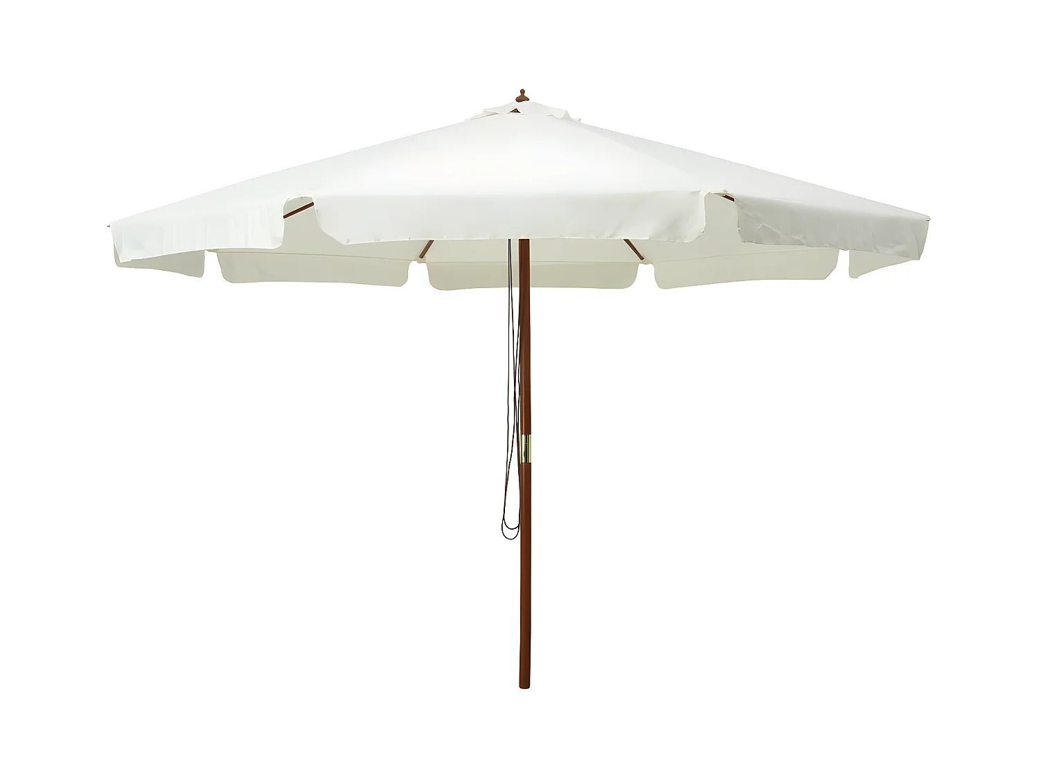 Parasol avec mât en bois 330 cm Blanc sable
