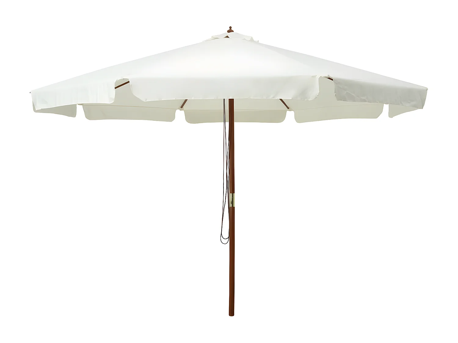 Parasol avec mât en bois 330 cm Blanc sable