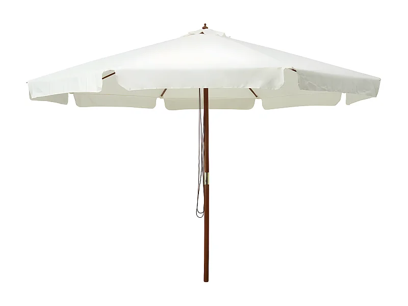 Parasol avec mât en bois 330 cm Blanc sable