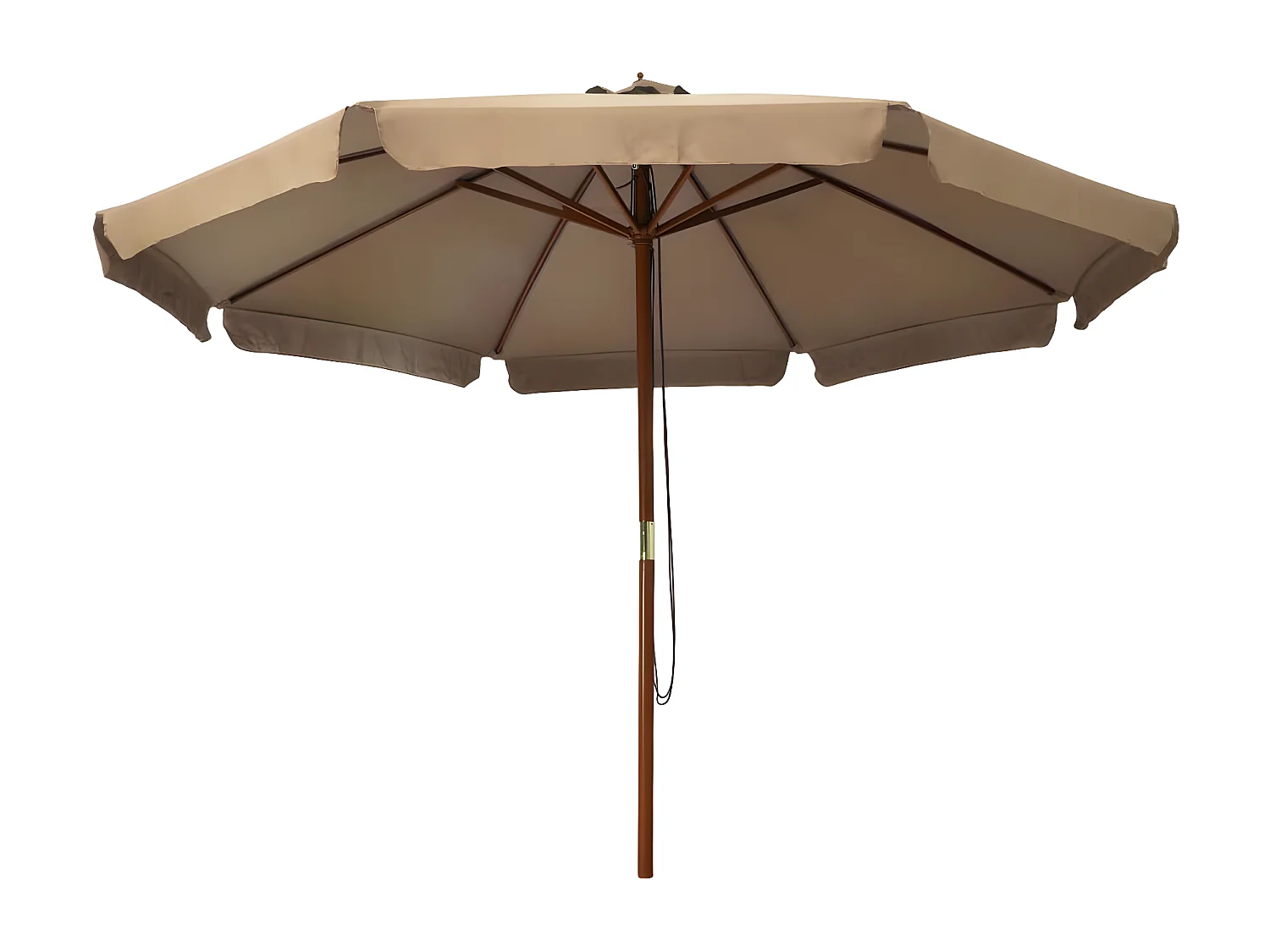 Parasol avec mât en bois 330 cm Taupe
