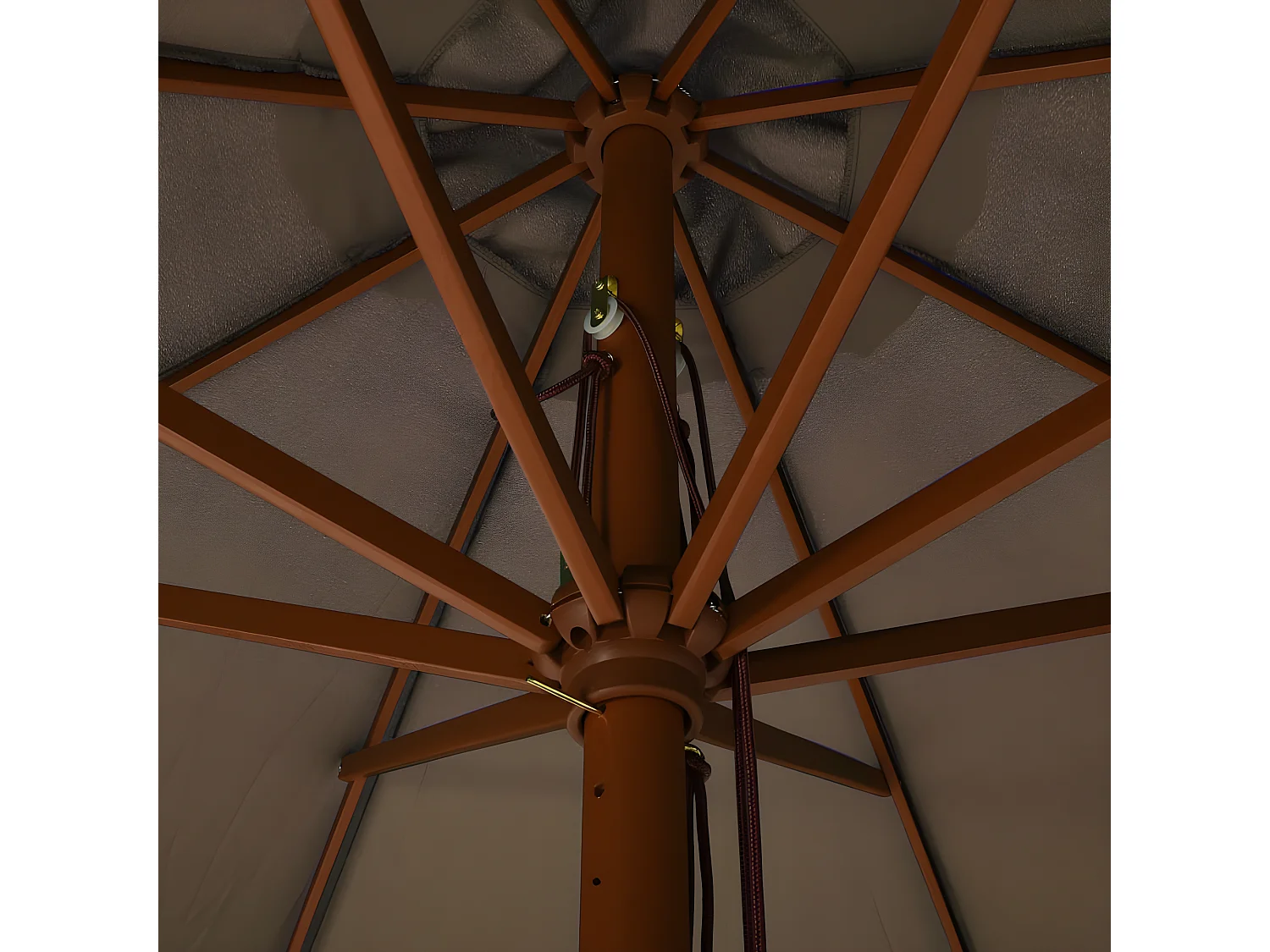 Parasol avec mât en bois 330 cm Taupe