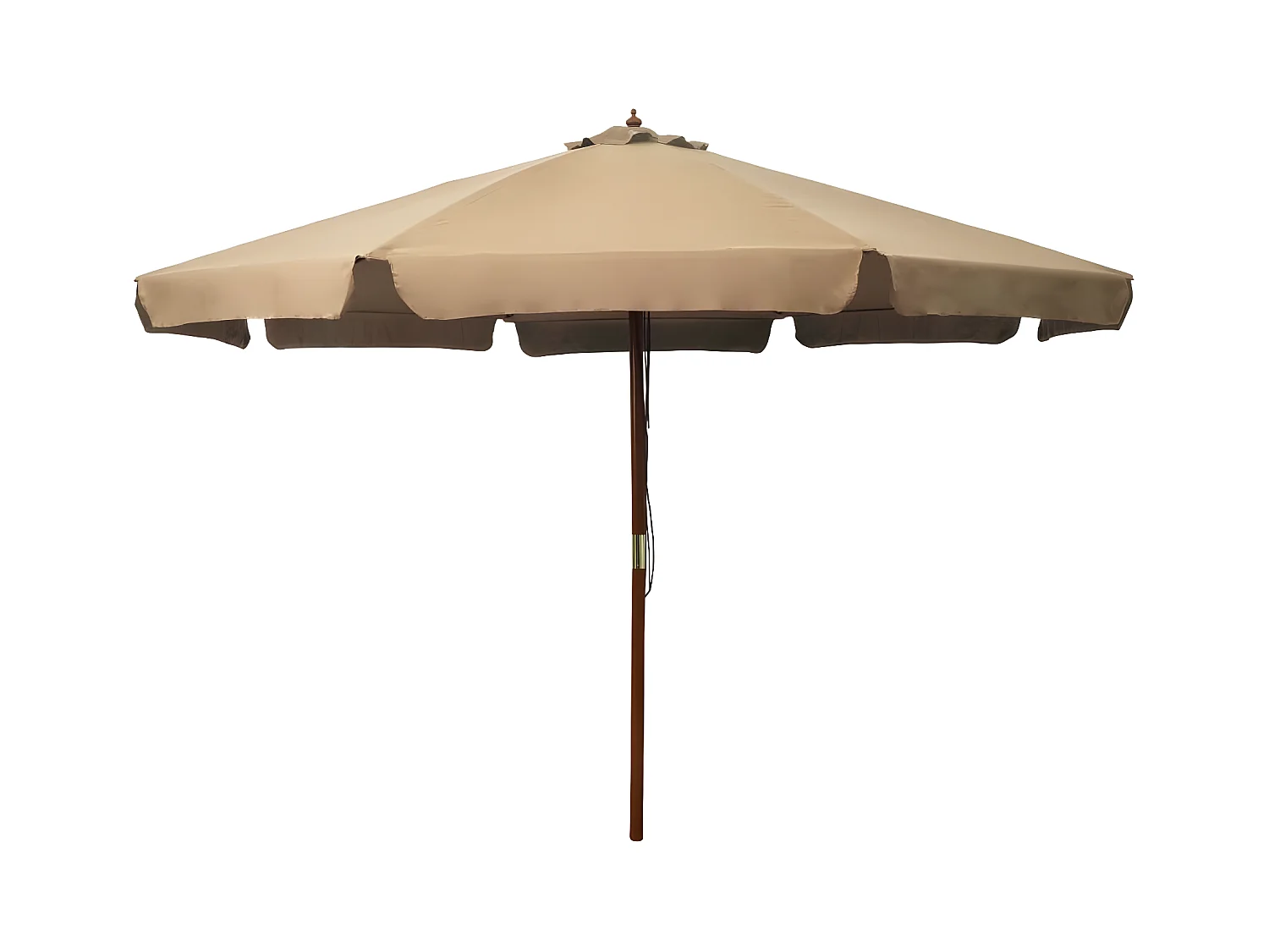 Parasol avec mât en bois 330 cm Taupe