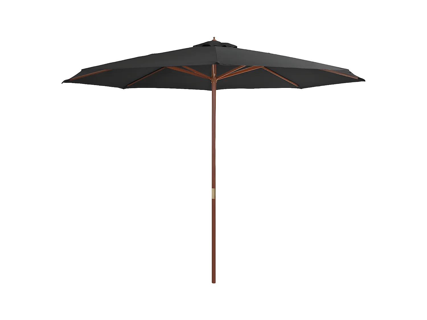 Parasol avec mât en bois 350 cm Anthracite