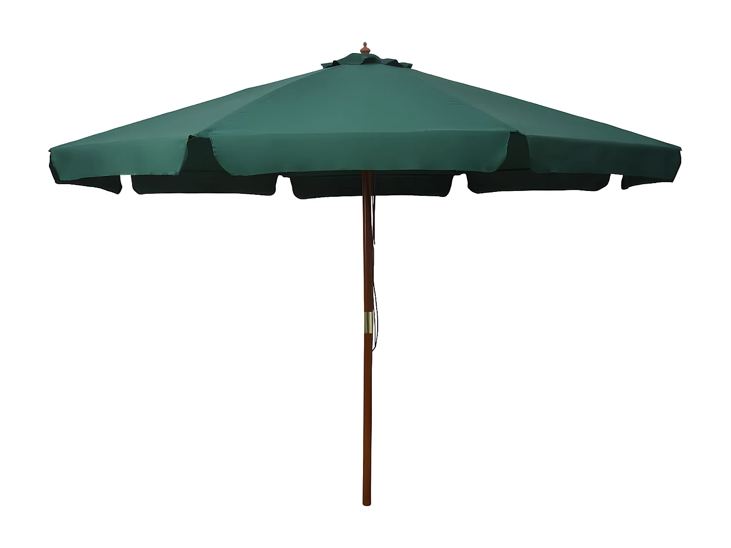 Parasol avec mât en bois 330 cm Vert