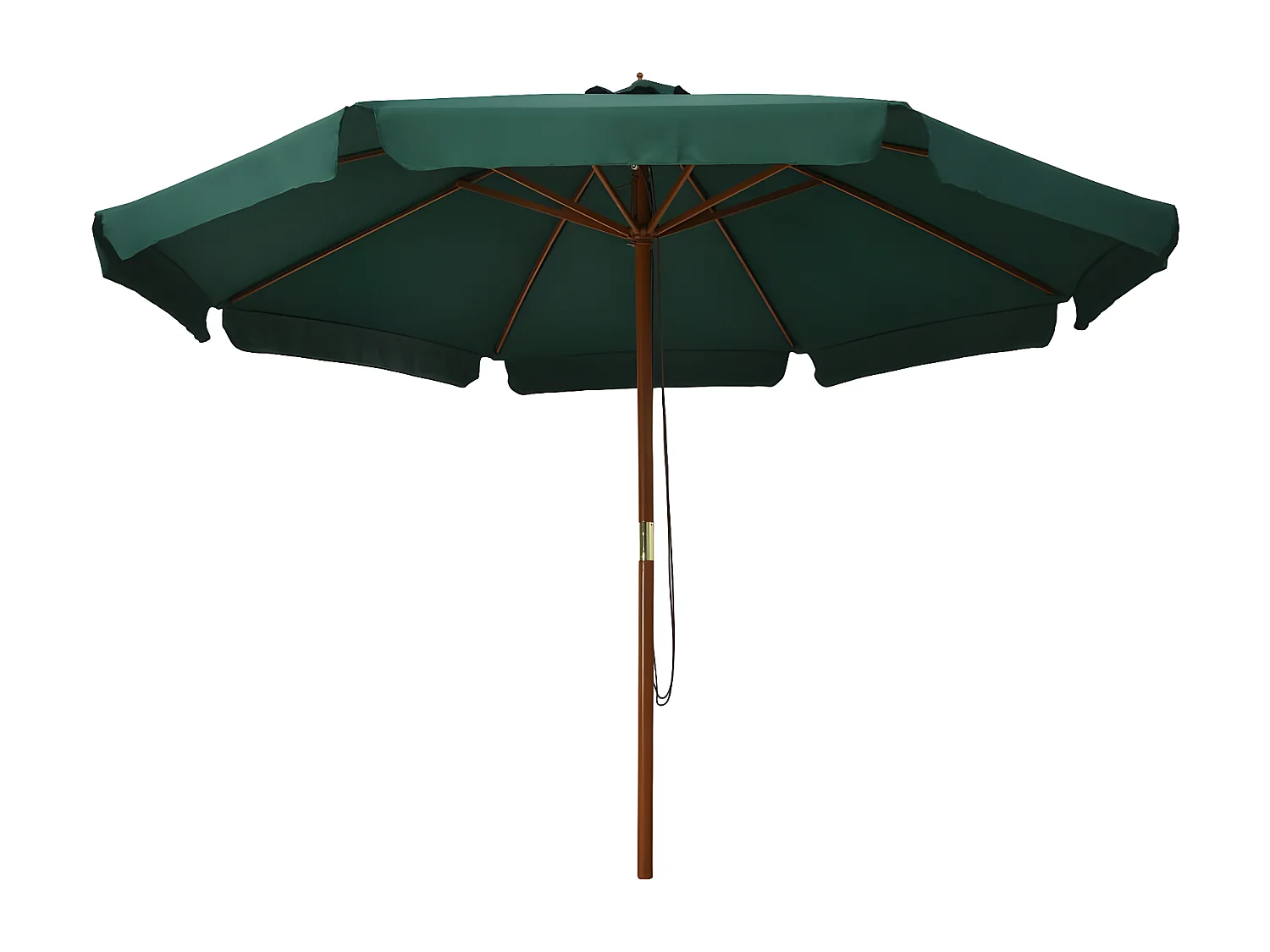 Parasol avec mât en bois 330 cm Vert