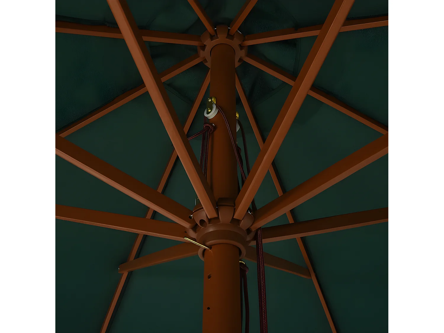 Parasol avec mât en bois 330 cm Vert