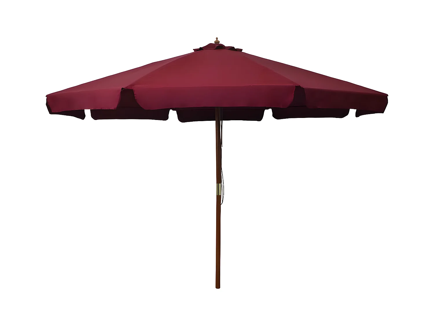 Parasol avec mât en bois 330 cm Bordeaux