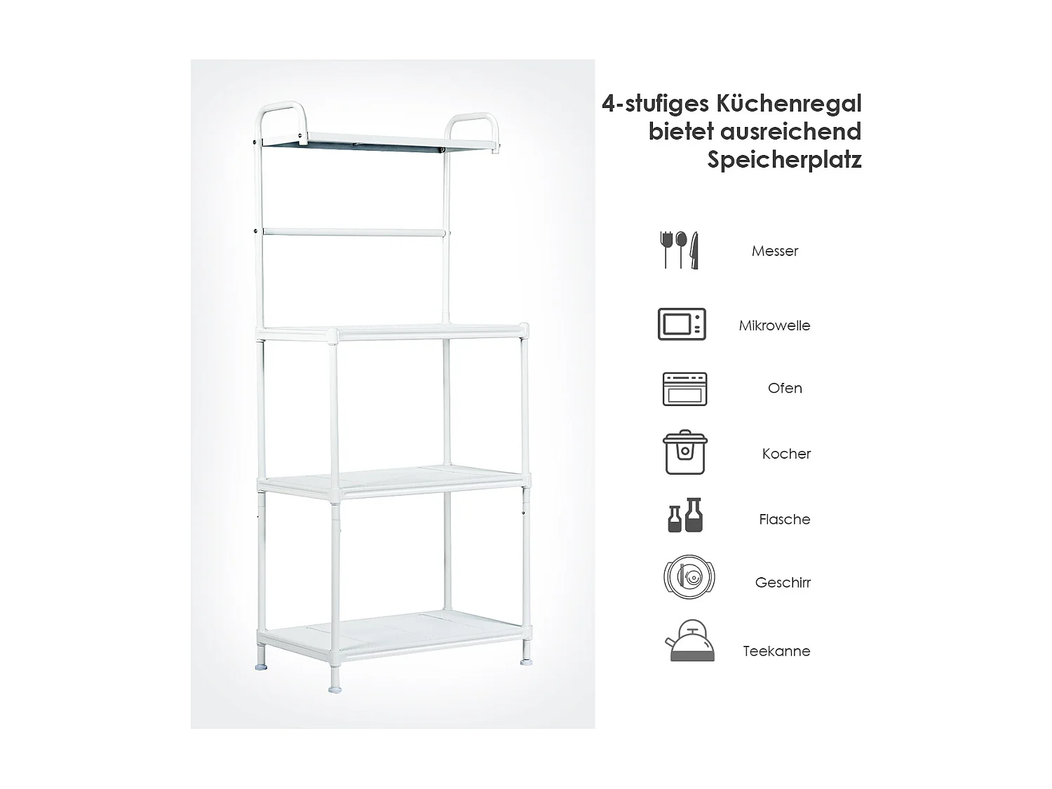 Küchenregal Mikrowellenregal 4-stufig