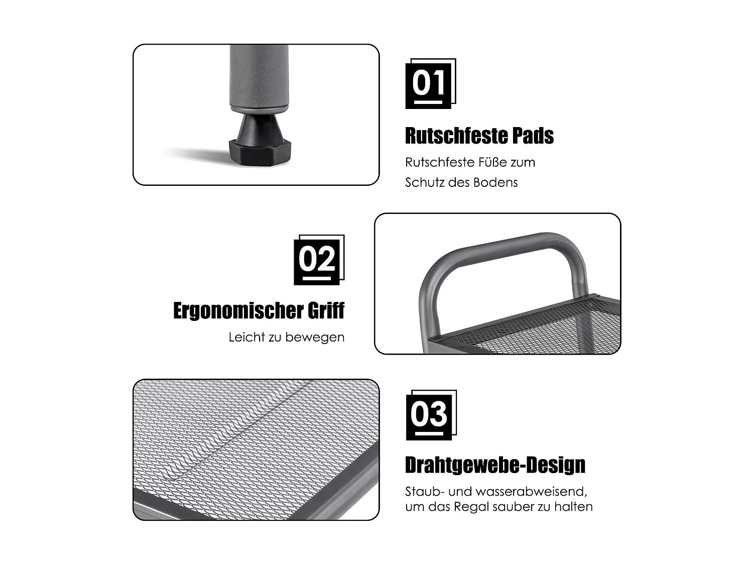 Küchenregal Mikrowellenregal 4-stufig