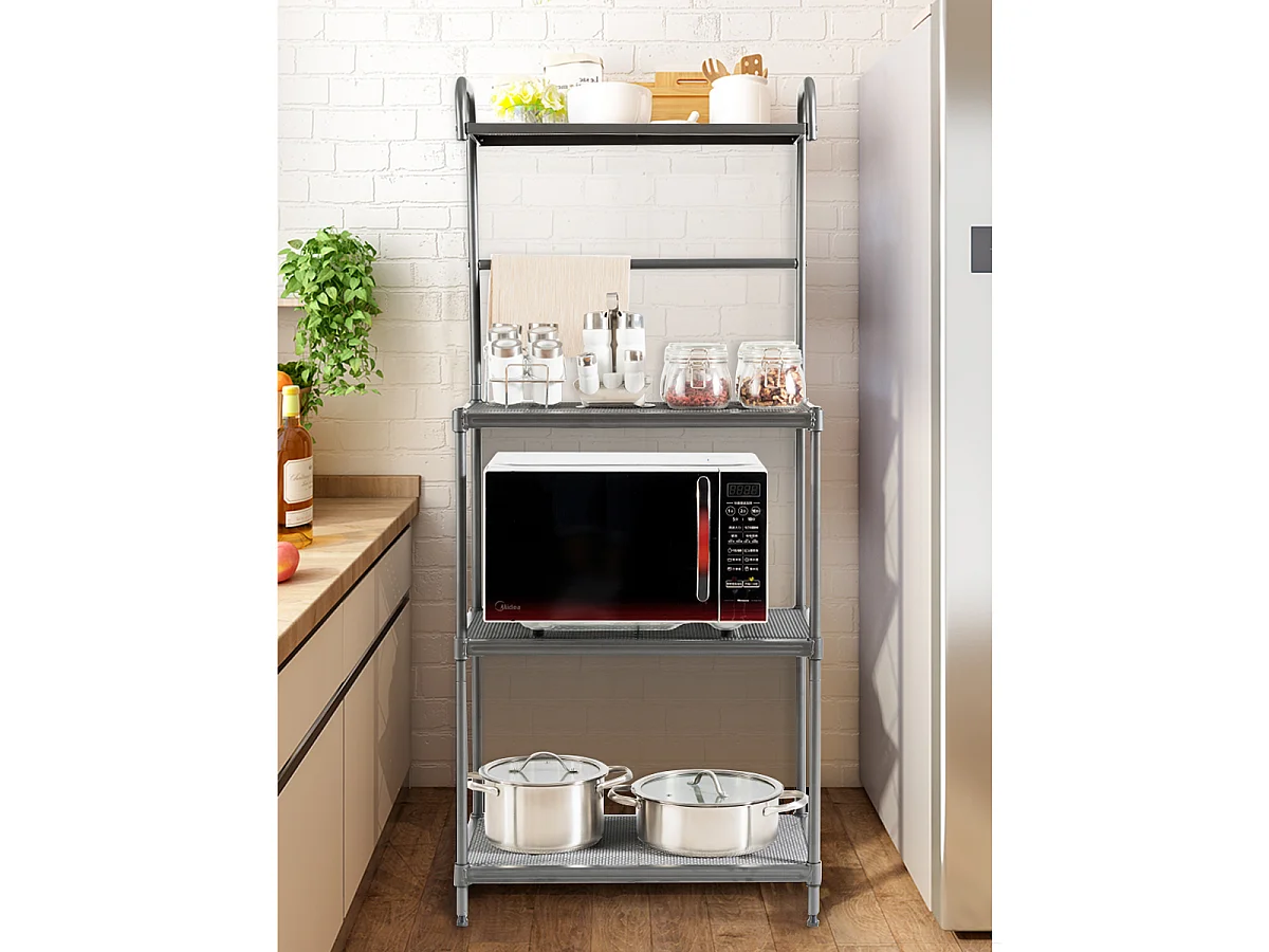 Metallregal für die Küche mit Ablage für die Mikrowelle Küchenregale