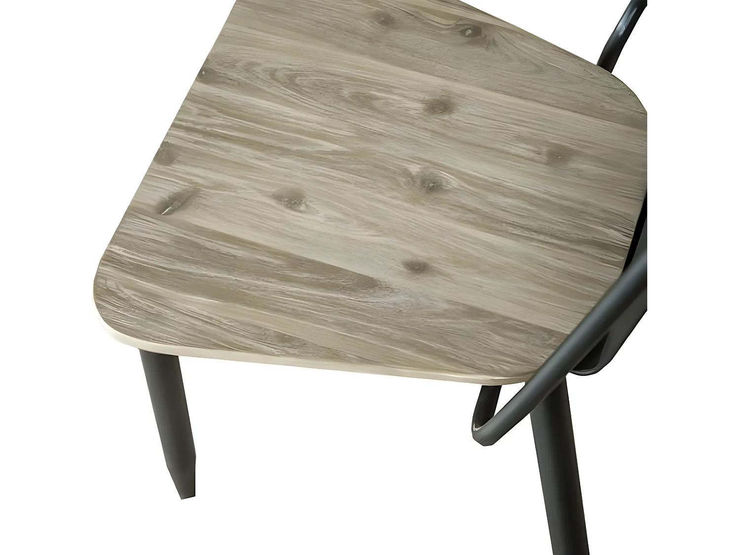 Kiko chaise en métal et en bois d'acacia - Pieds en métal - Style industriel - H85