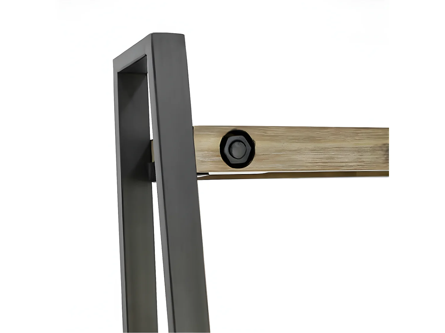 Kiko étagère en bois d'Acacia - 1 Tiroir - 5 Etagères - Porte en métal noir - Style Industriel - H195