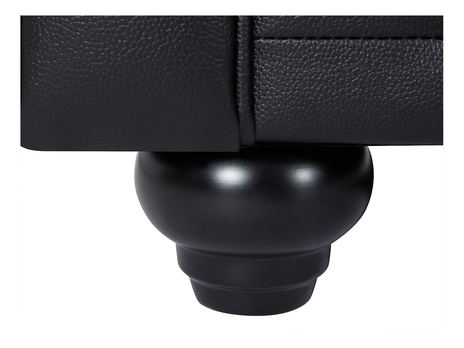 Canapé 2 places en cuir de buffle noir CHESTERFIELD