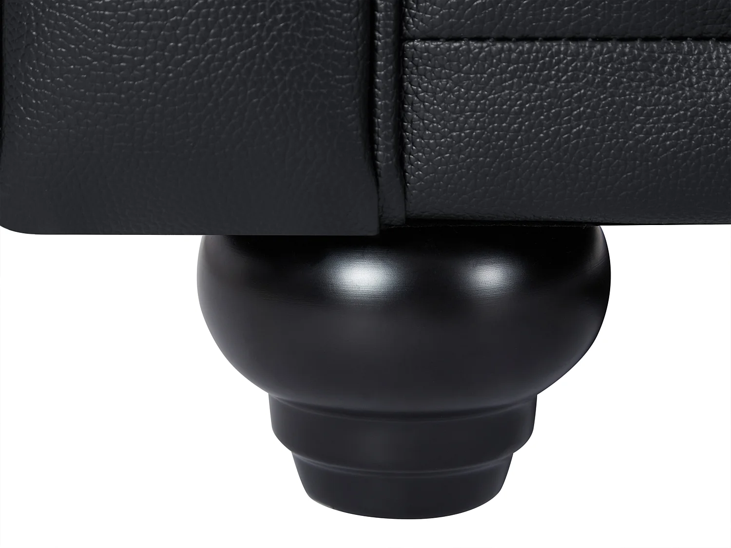 Canapé 2 places en cuir de buffle noir CHESTERFIELD