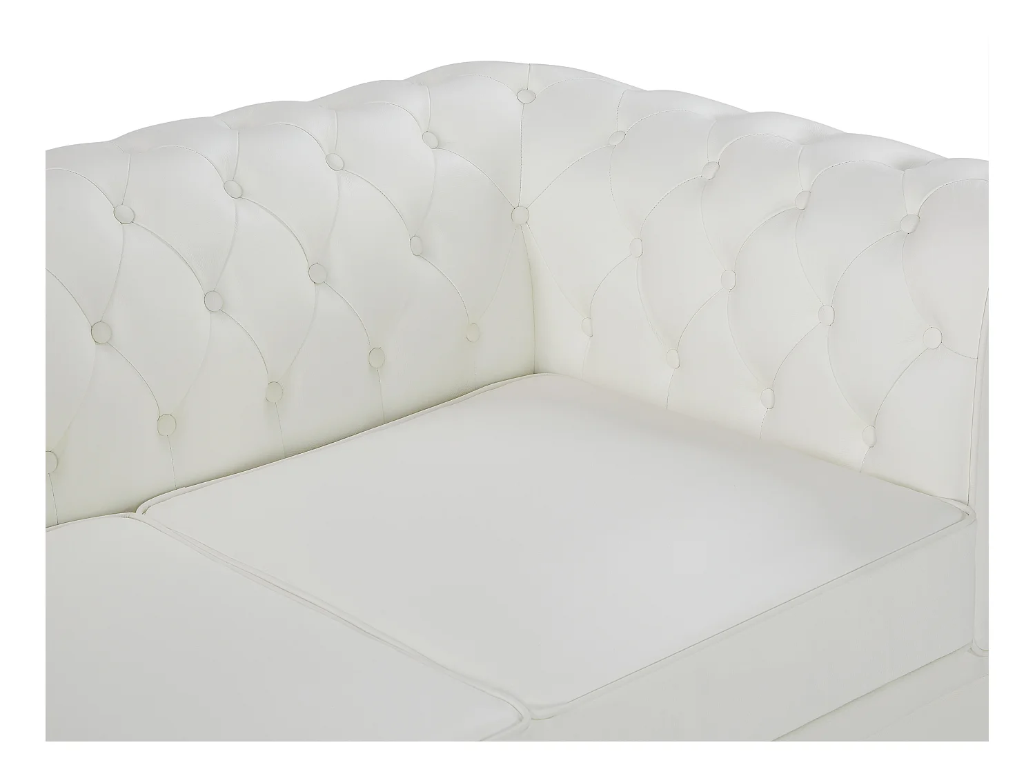 Divano 2 posti in pelle di bufalo bianco  - CHESTERFIELD