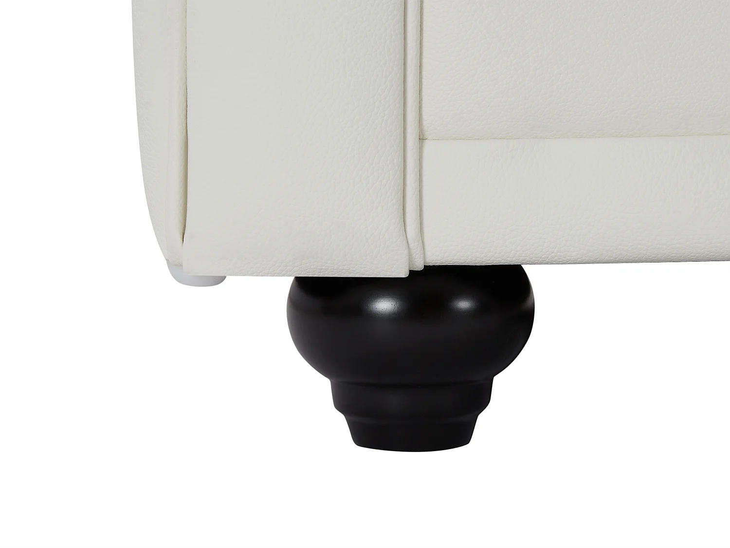 Canapé 2 places en cuir de buffle blanc CHESTERFIELD