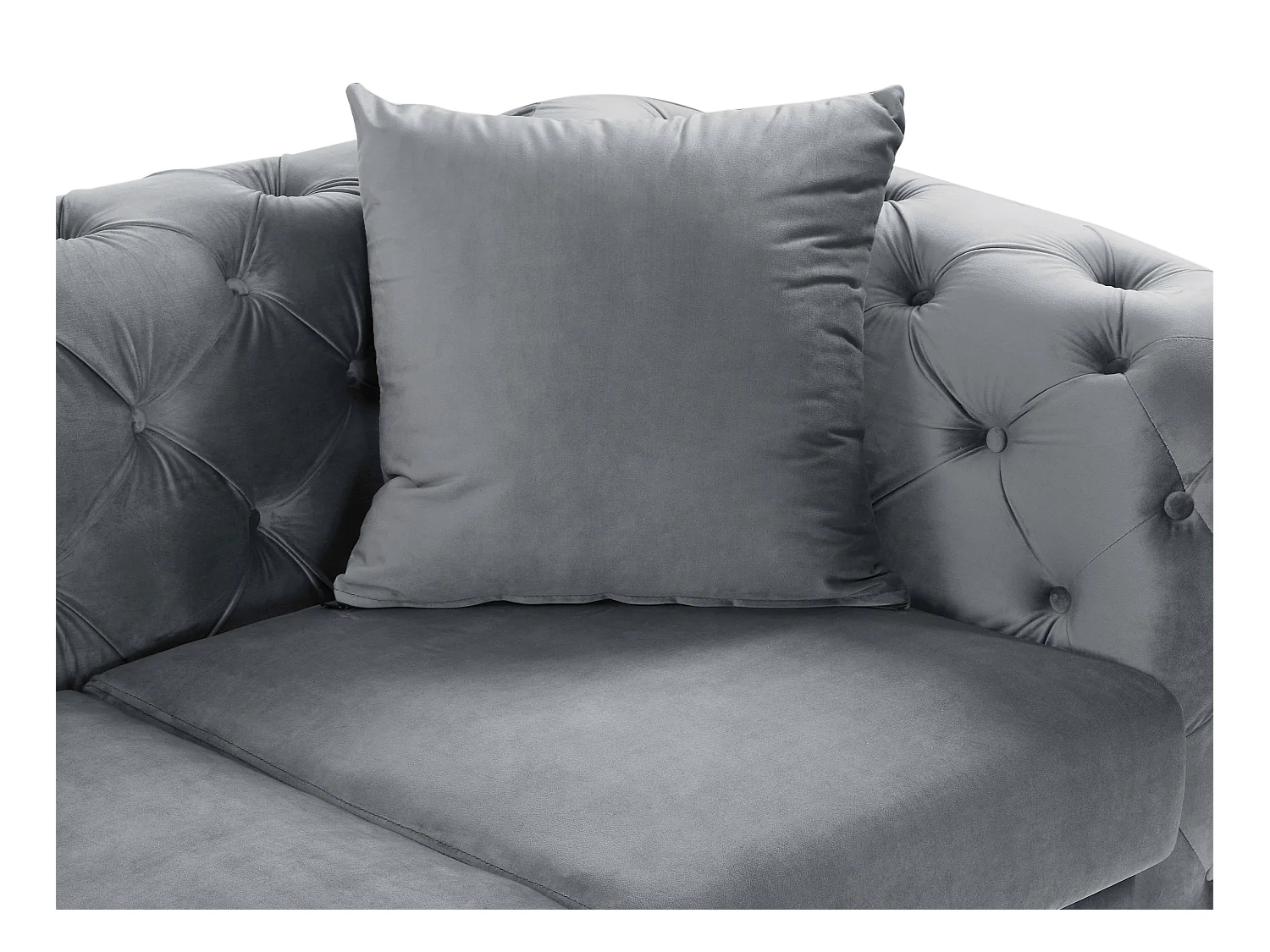 Chesterfield-Sofa 2-Sitzer - Samt - Anthrazit - EDWINA