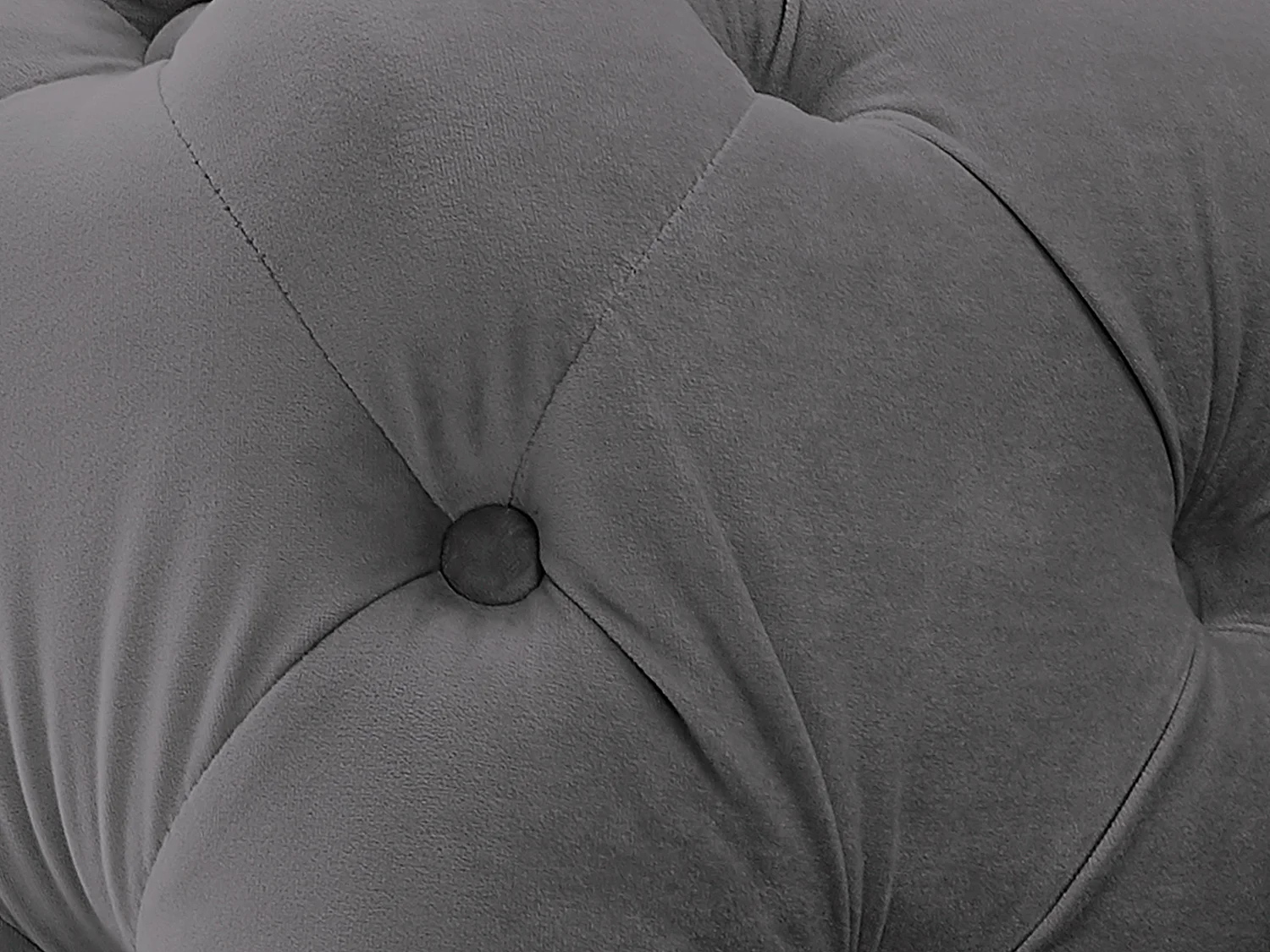 Divano 2 posti Chesterfield in Velluto Antracite - EDWINA