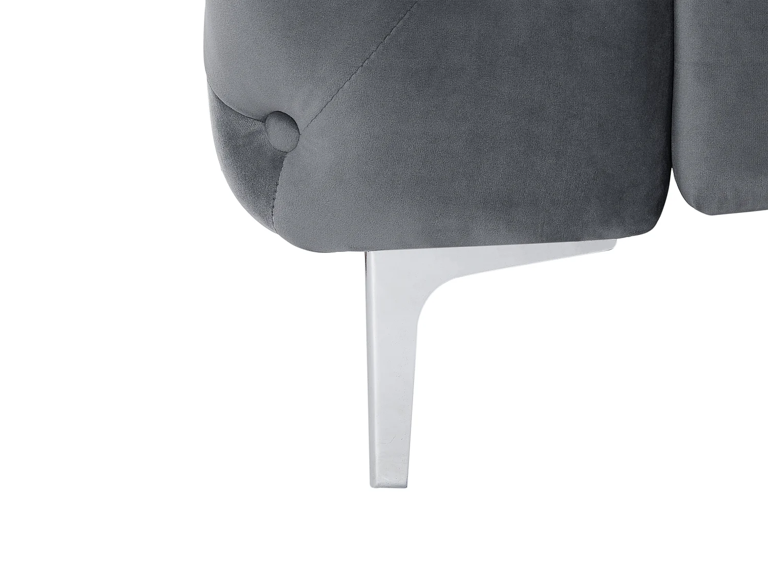 Divano 2 posti Chesterfield in Velluto Antracite - EDWINA