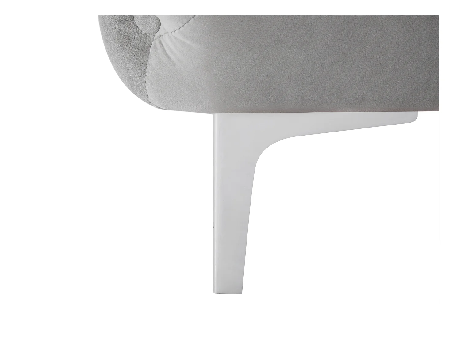 Canapé 2 places chesterfield en velours gris clair EDWINA