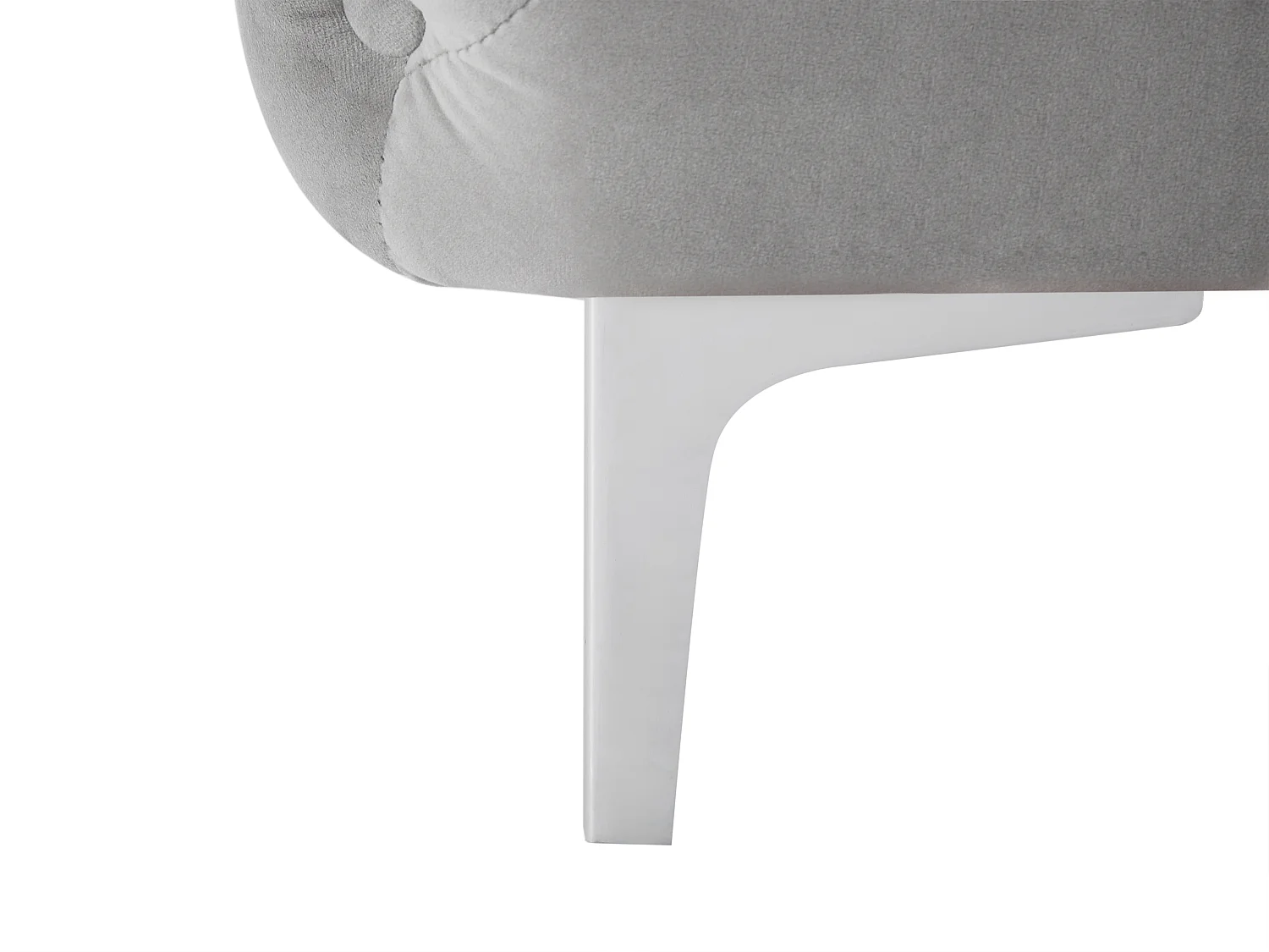 Canapé 2 places chesterfield en velours gris clair EDWINA