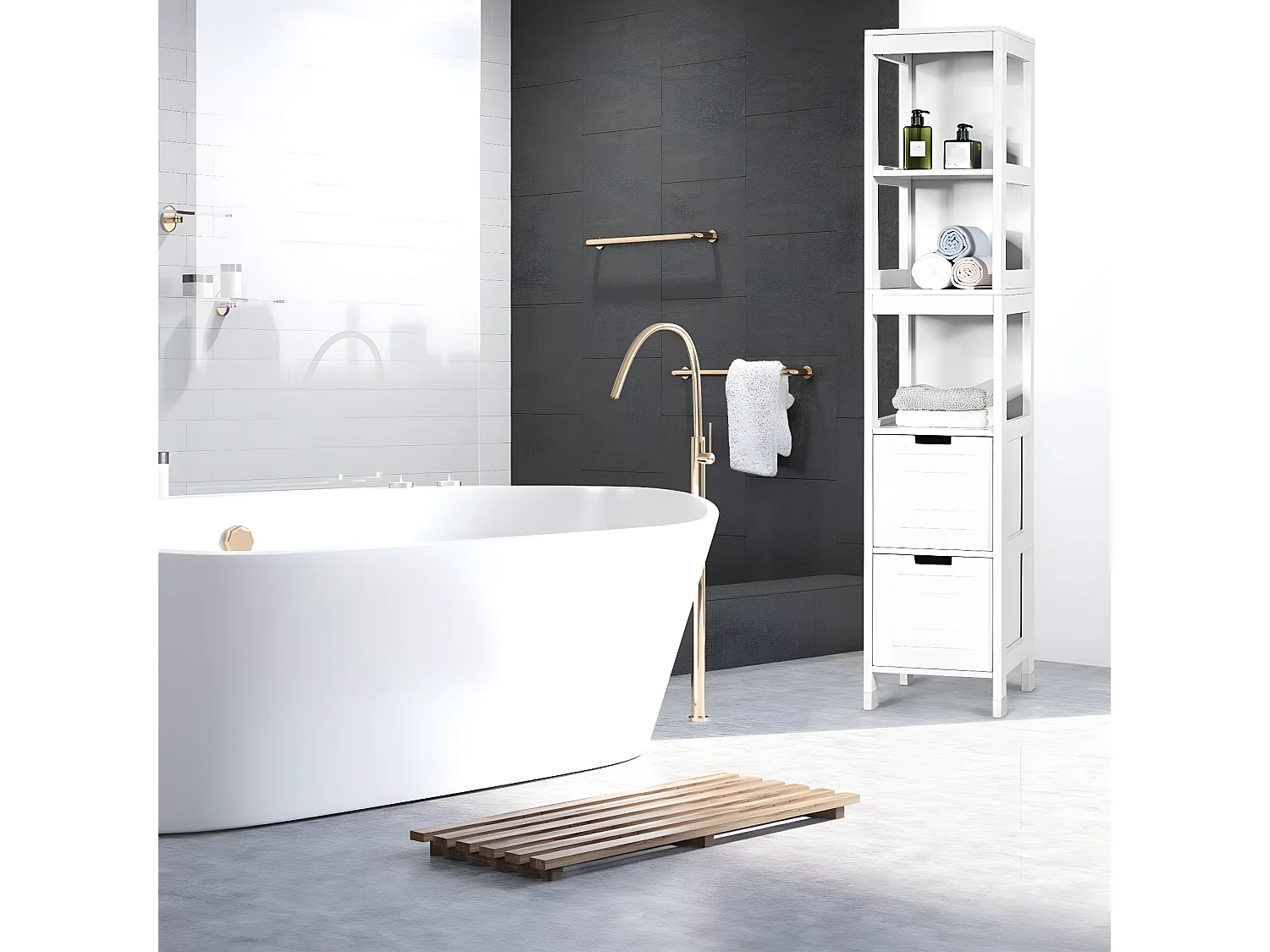 Badschrank mit 2 Schubladen