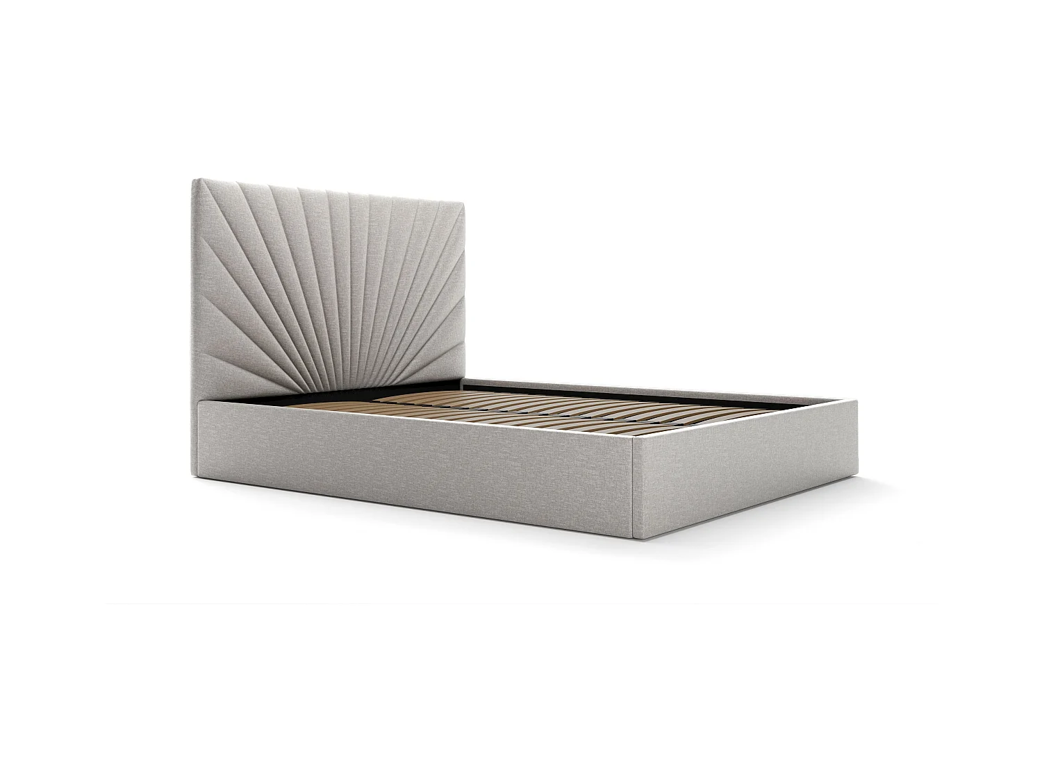 Cama com espaço de arrumação 140x190 cm tecido cinza-claro + colchão - RILIODA de Pascal Morabito