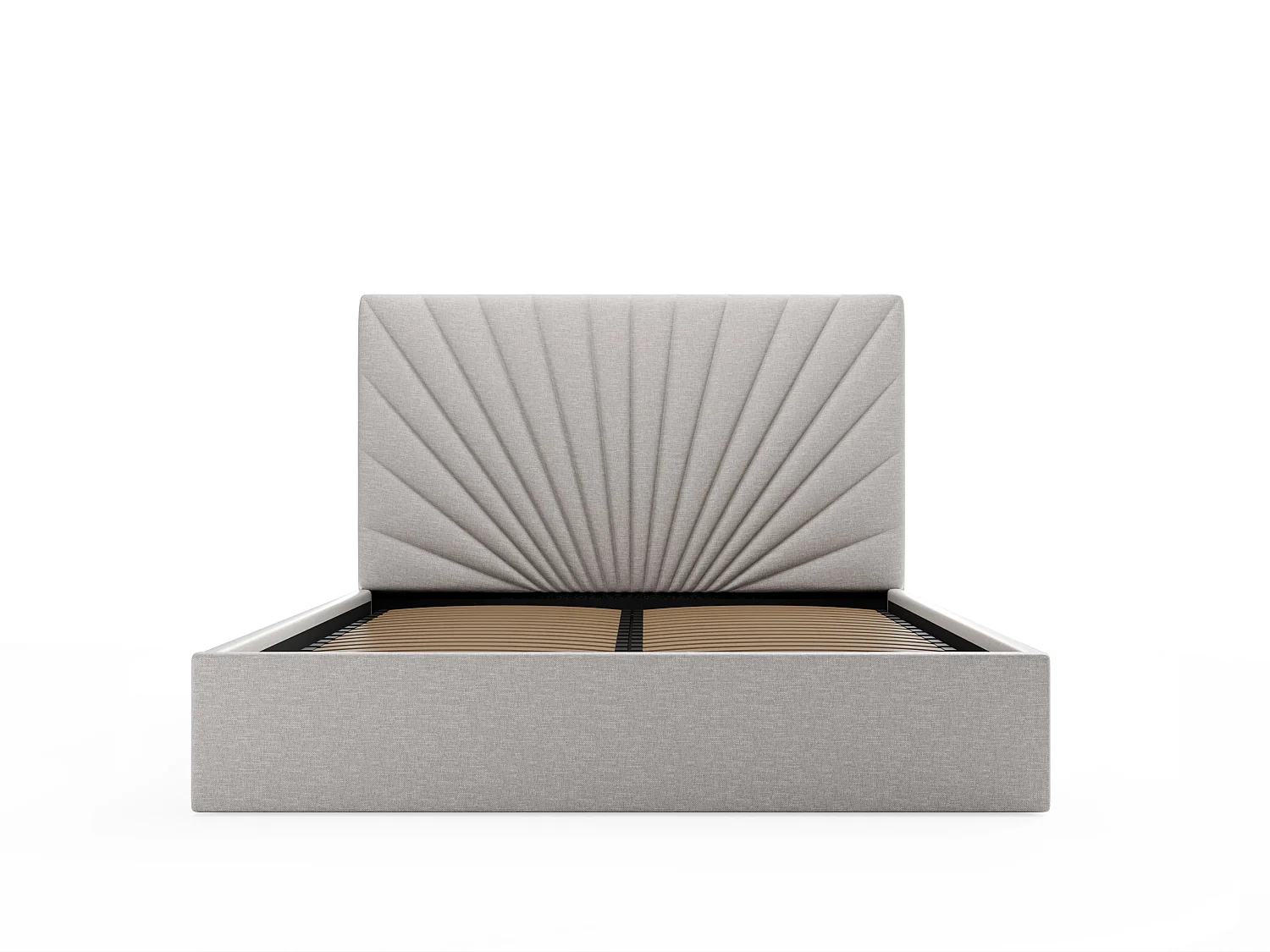 Lit coffre 140 x 190 cm - Tissu - Gris clair + Matelas - RILIODA de Pascal Morabito