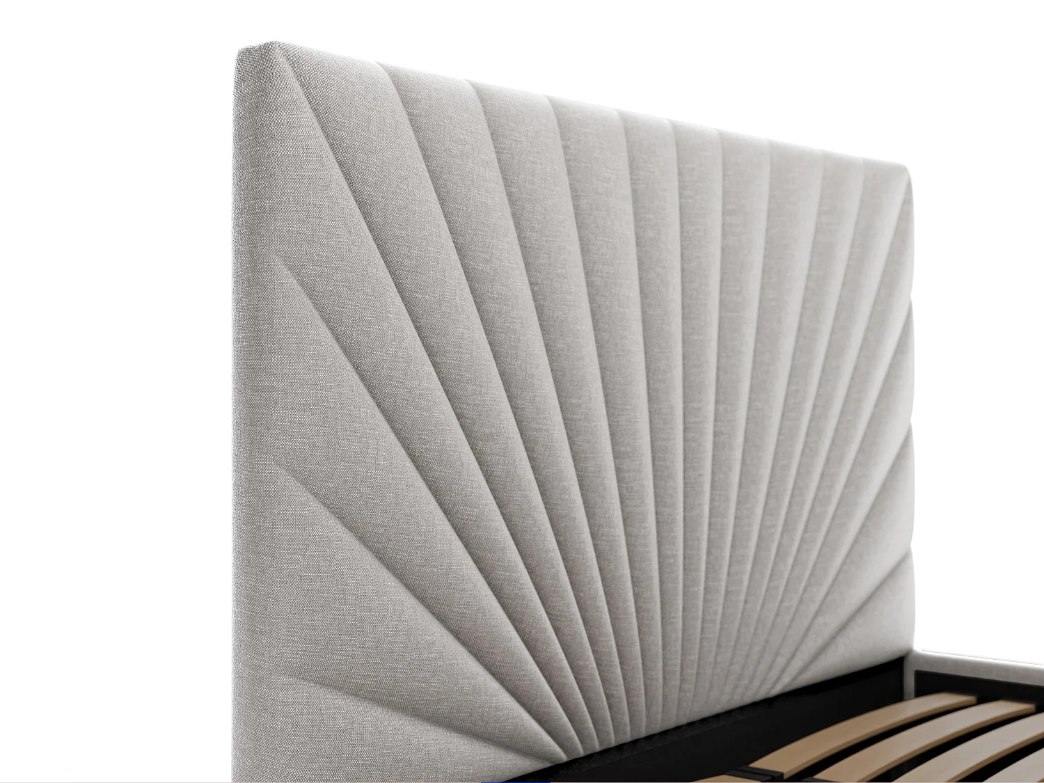 Lit coffre 140 x 190 cm - Tissu - Gris clair + Matelas - RILIODA de Pascal Morabito