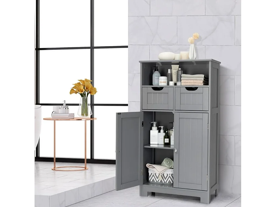 Freistehender Schrank mit Schubladen für die Küche Badezimmer 60 x 30 x 109cm Grau