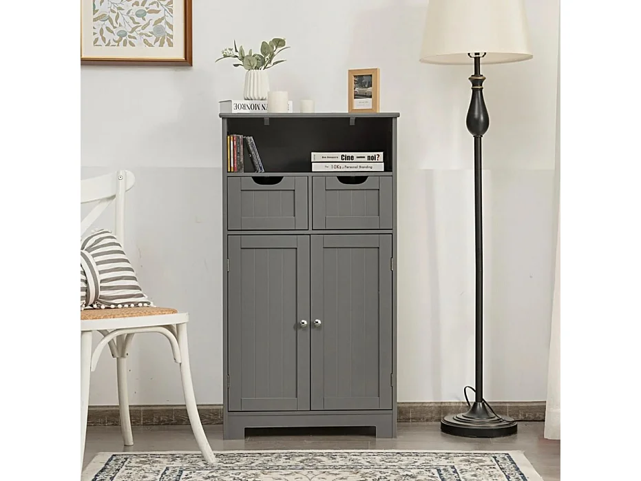 Freistehender Schrank mit Schubladen für die Küche Badezimmer 60 x 30 x 109cm Grau