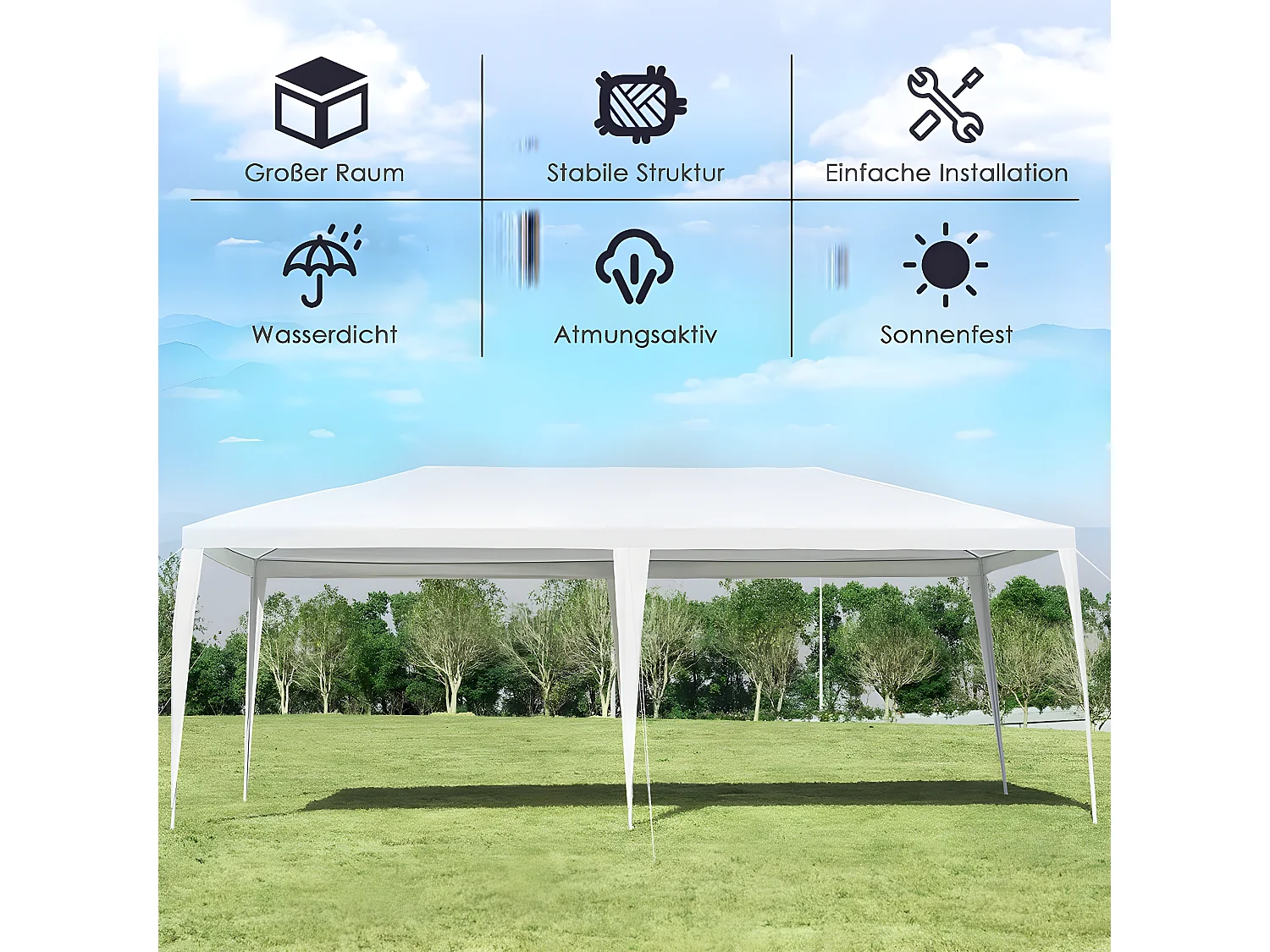 Gartenpavillon Partyzelt 6m x 3m