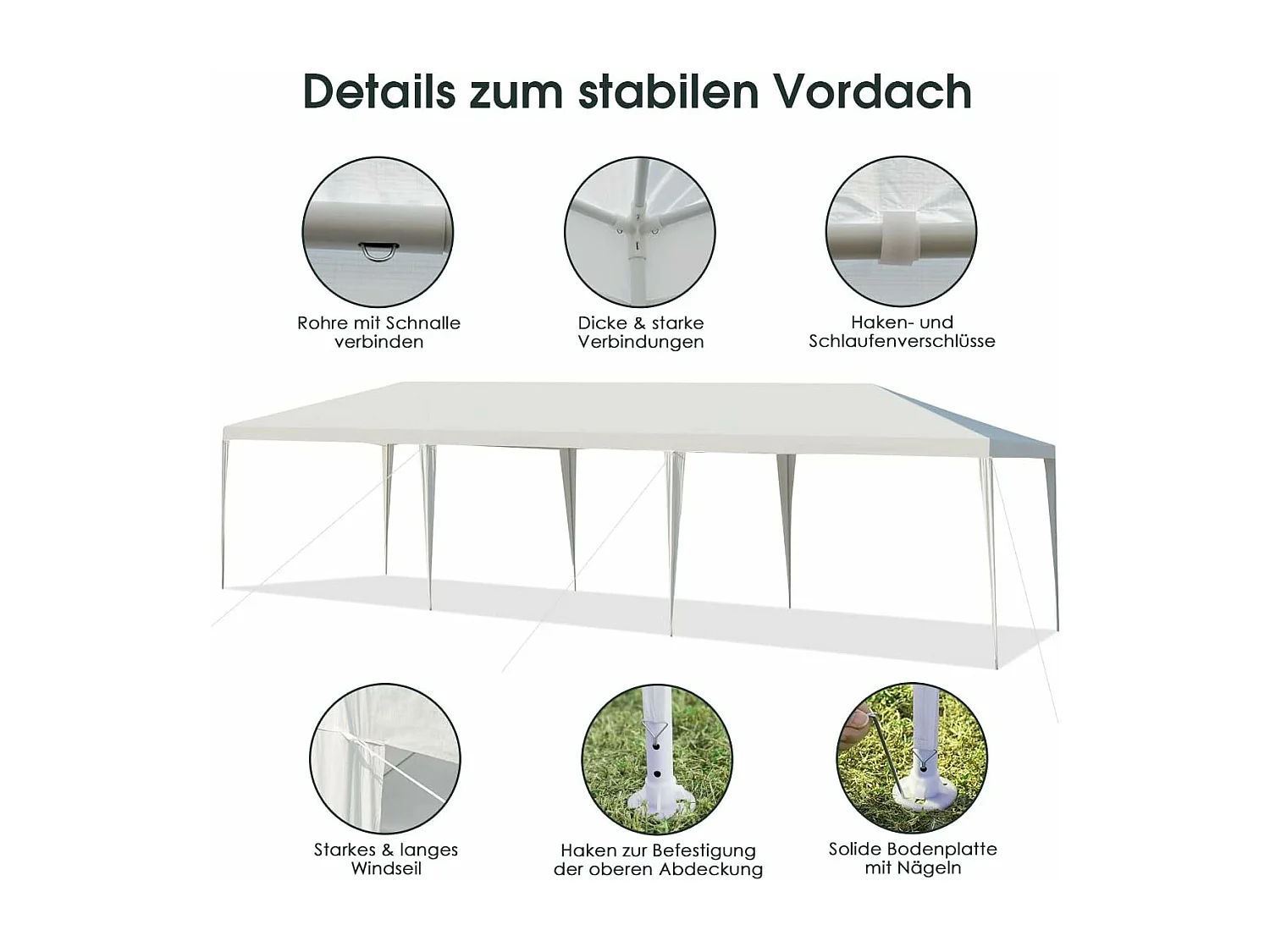 Gartenpavillon Partyzelt 9 x 3m